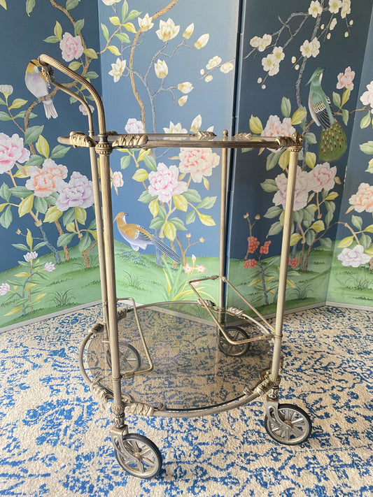 Silver Bar Cart Trolley