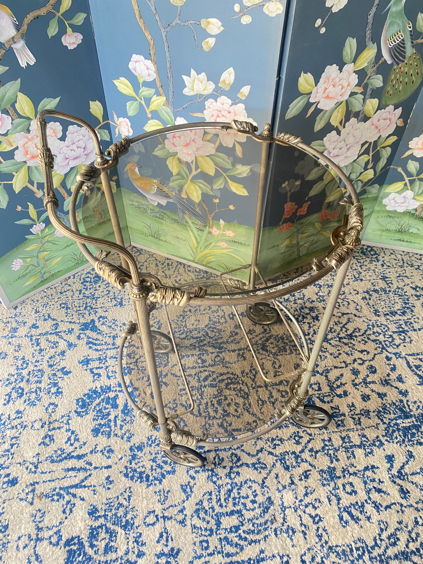 Silver Bar Cart Trolley
