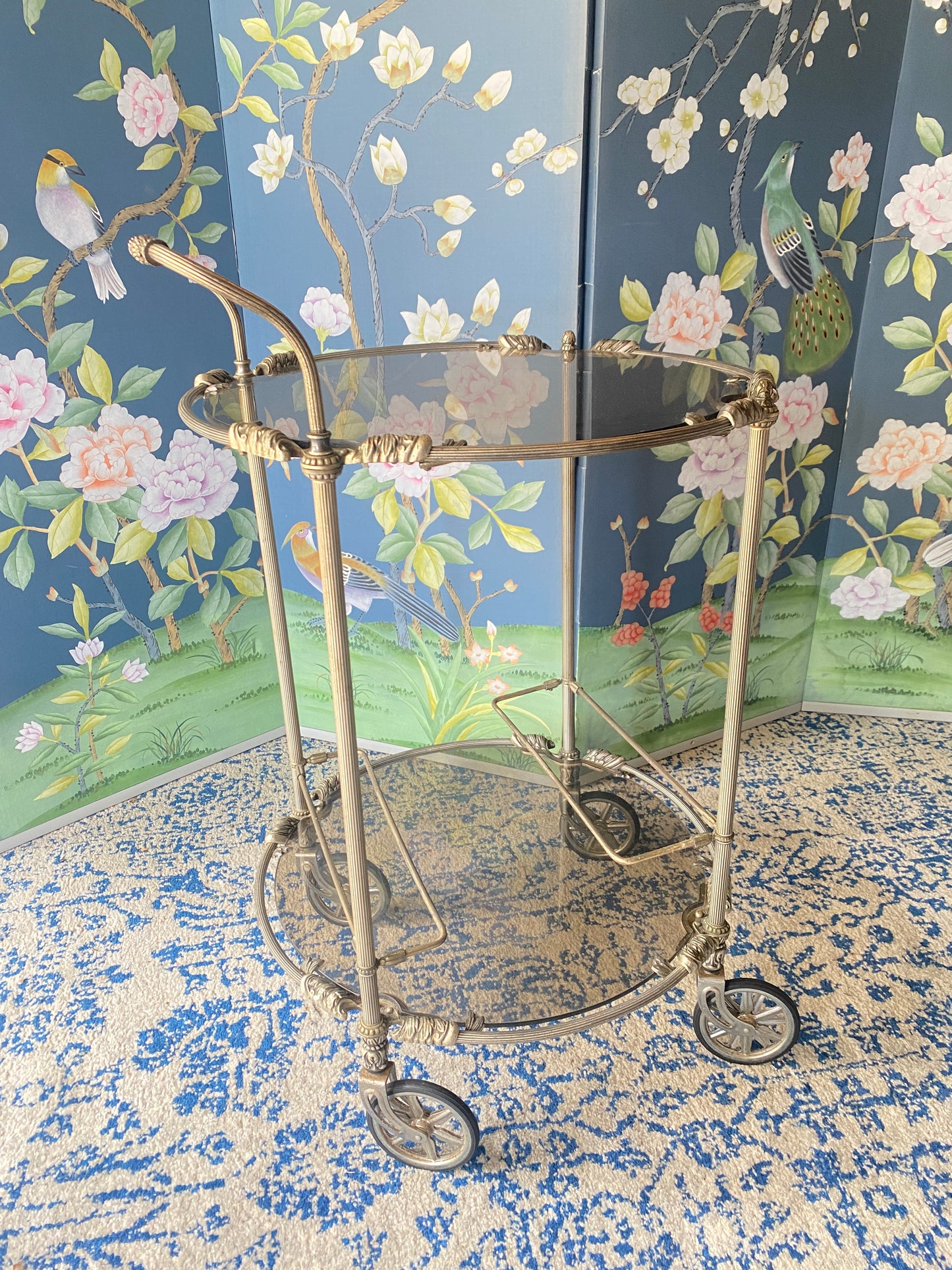 Silver Bar Cart Trolley