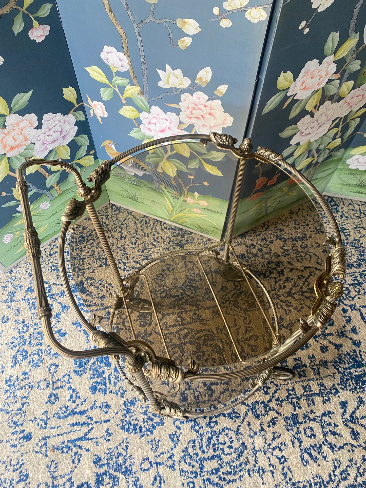 Silver Bar Cart Trolley