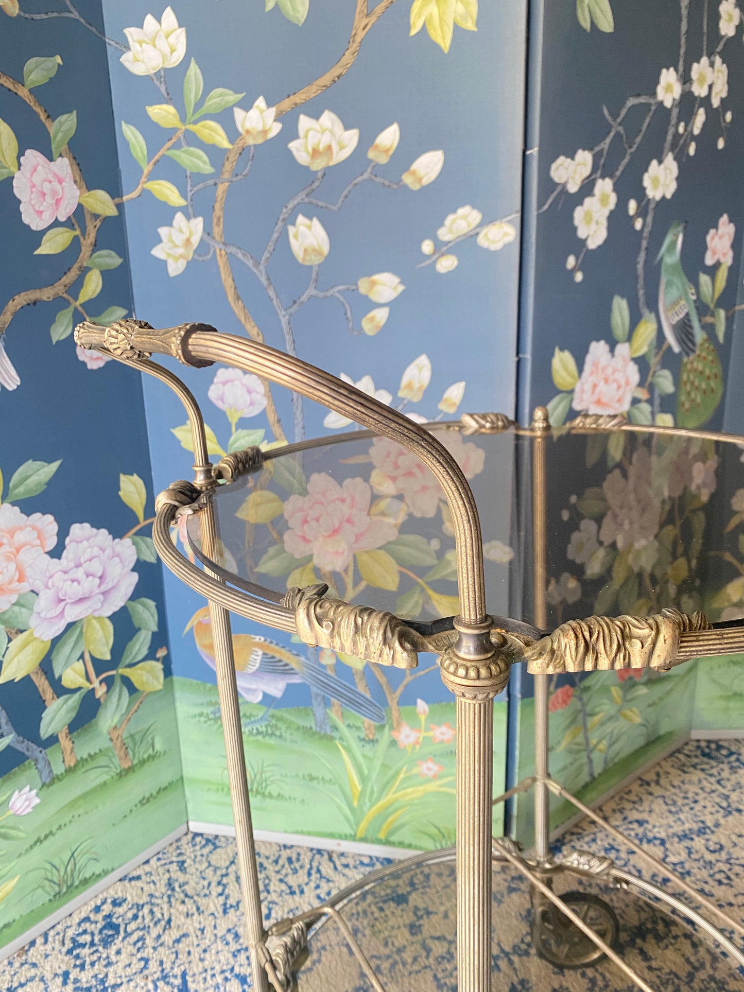 Silver Bar Cart Trolley