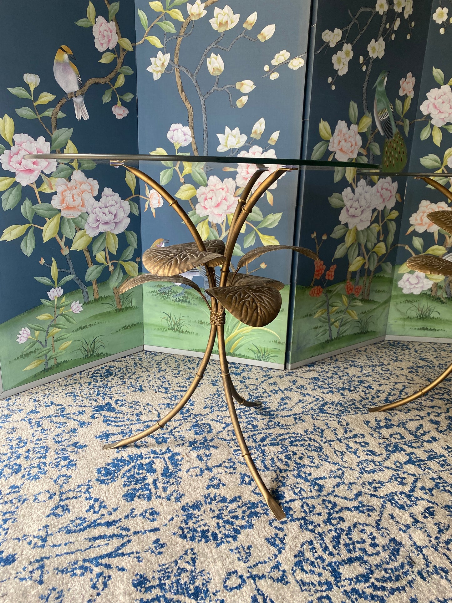 Pair of Gold Palm Side Tables