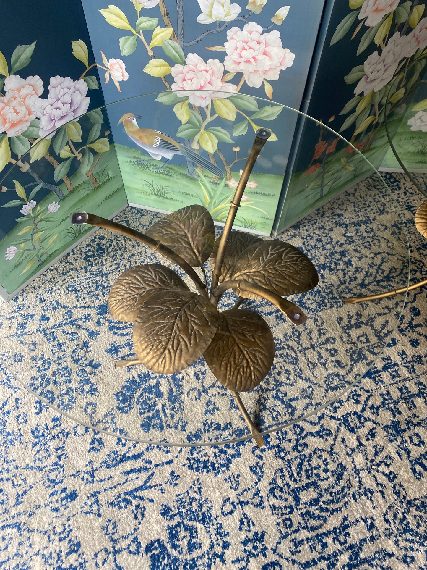 Pair of Gold Palm Side Tables