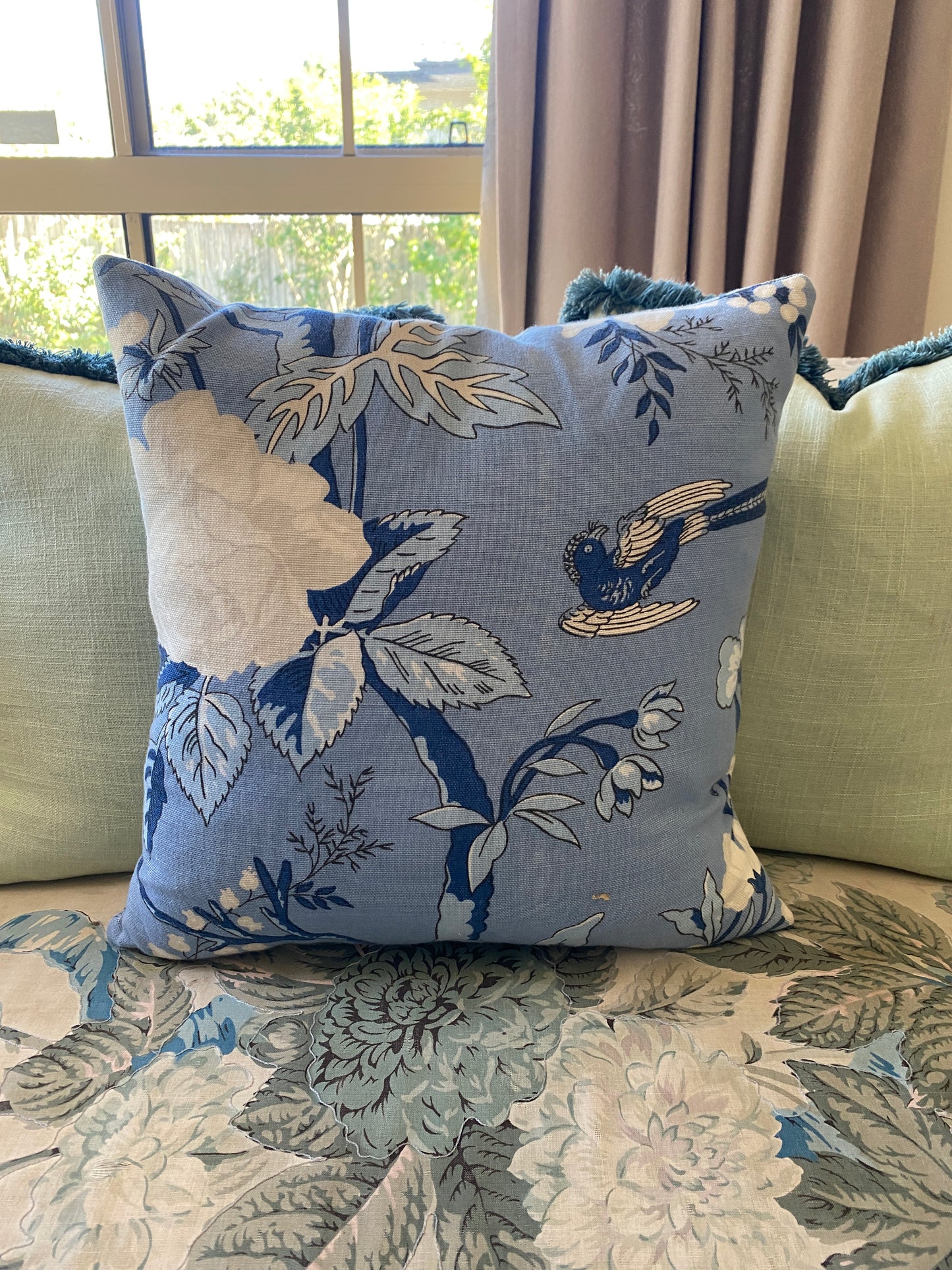 Thibaut Blue Nemour Cushion