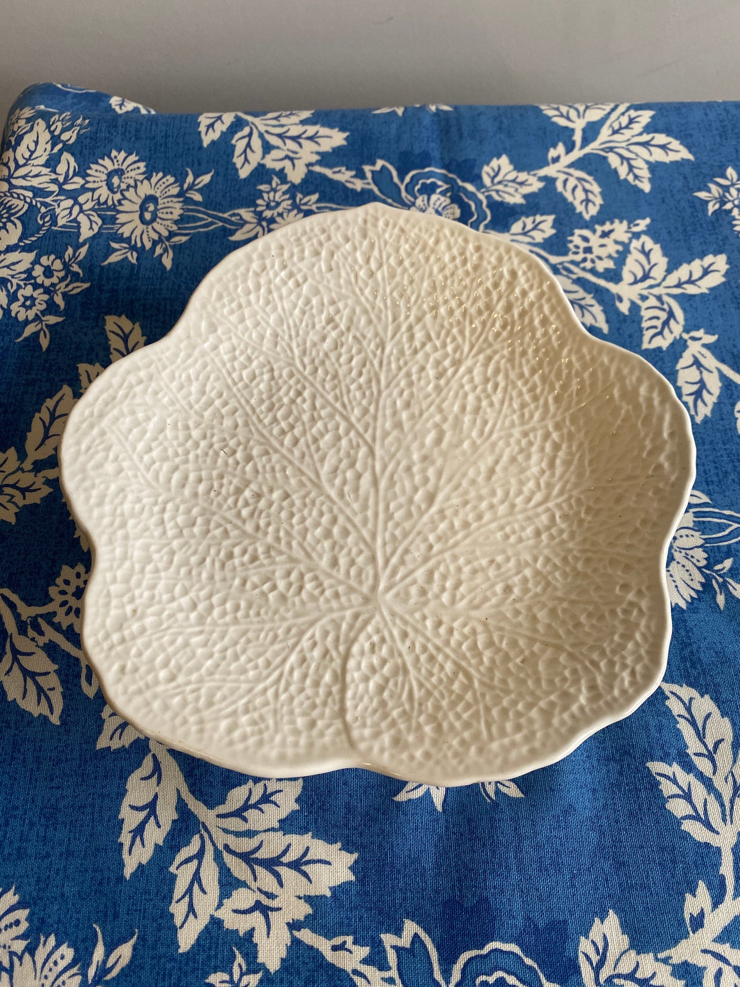 Vintage White Shorter & Sons Footed Cabbage Plate