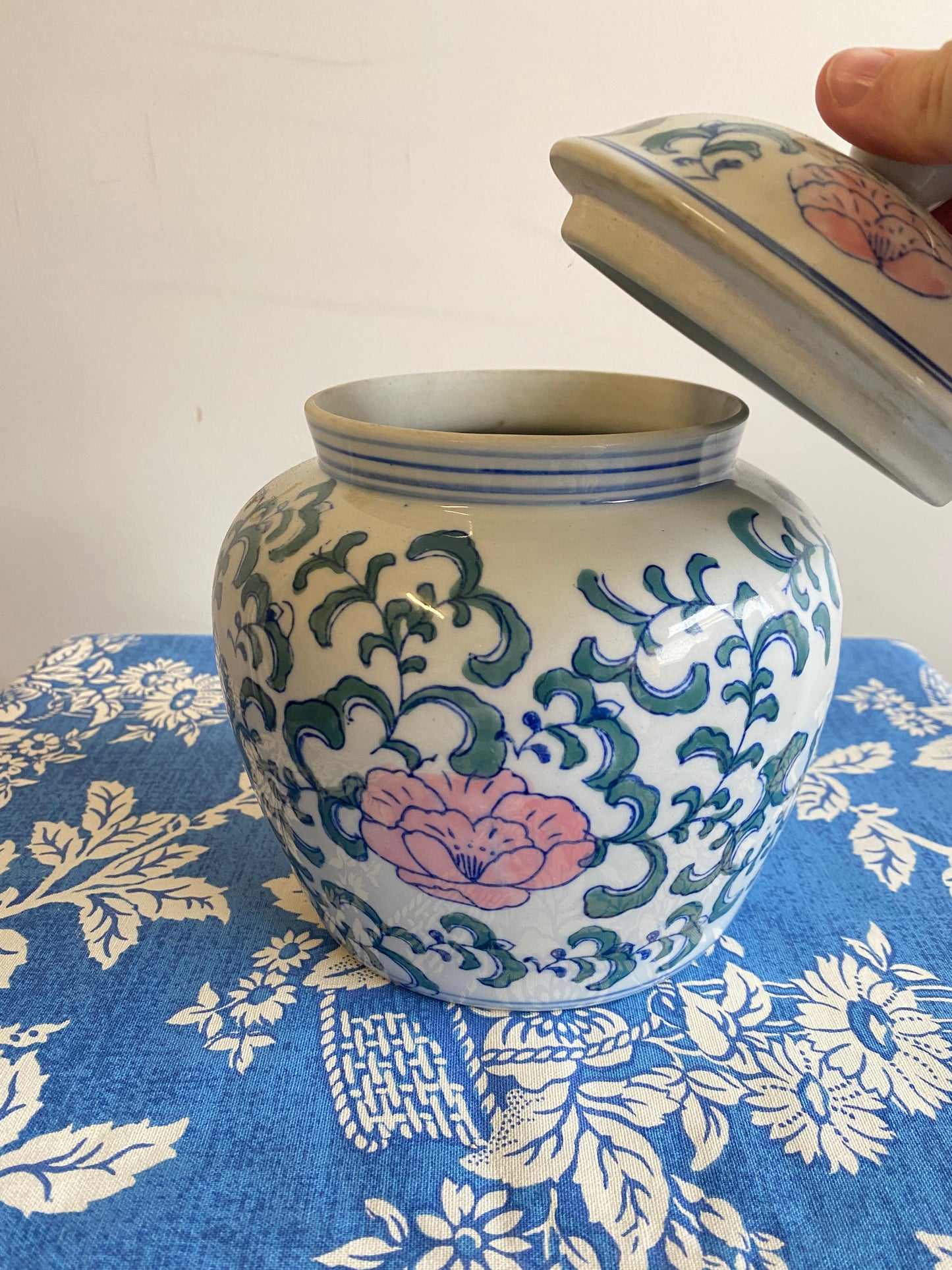 Vintage Chinoiserie Lidded Pot