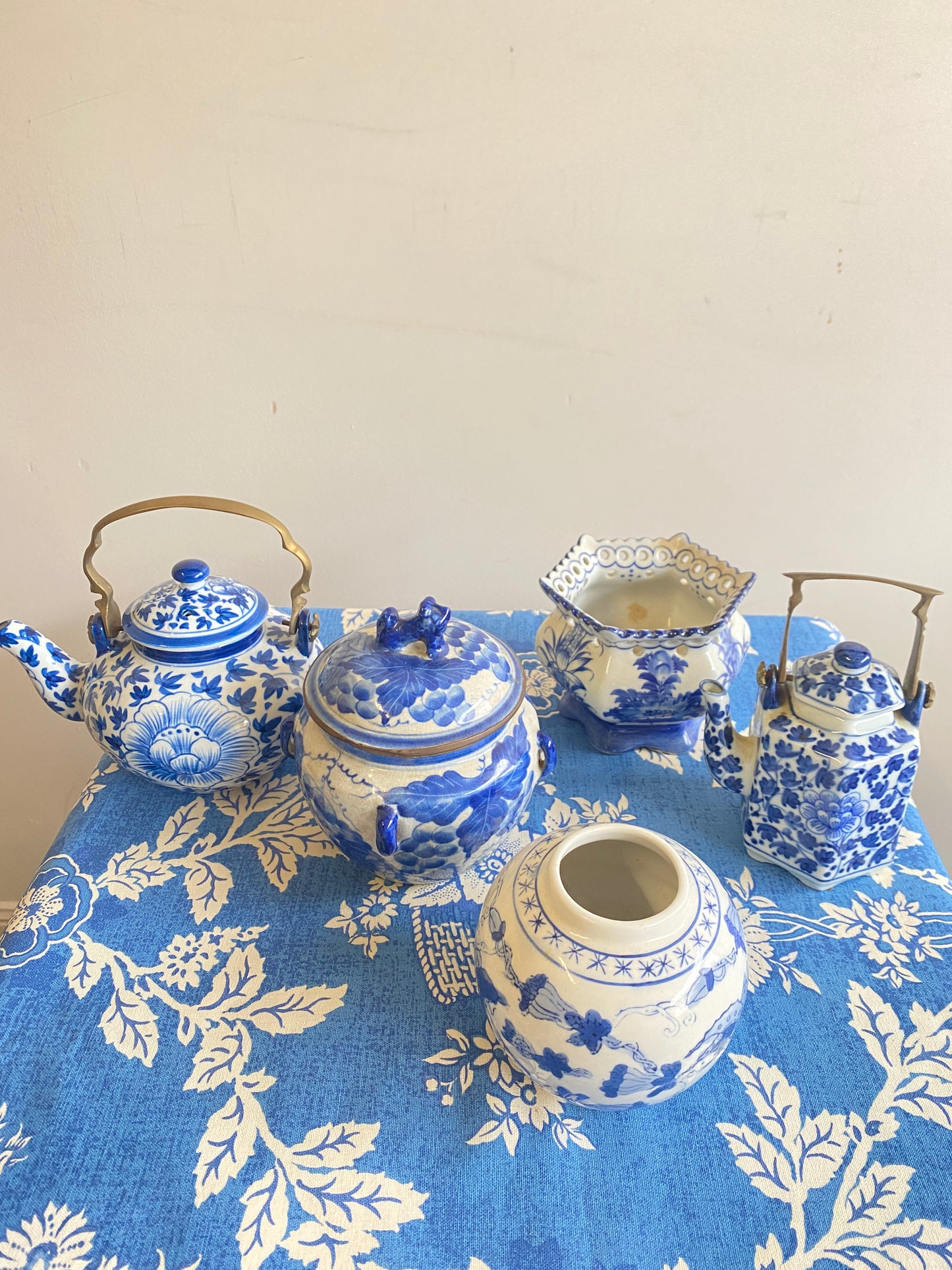 Collection of Mixed Blue & White Styling Pieces