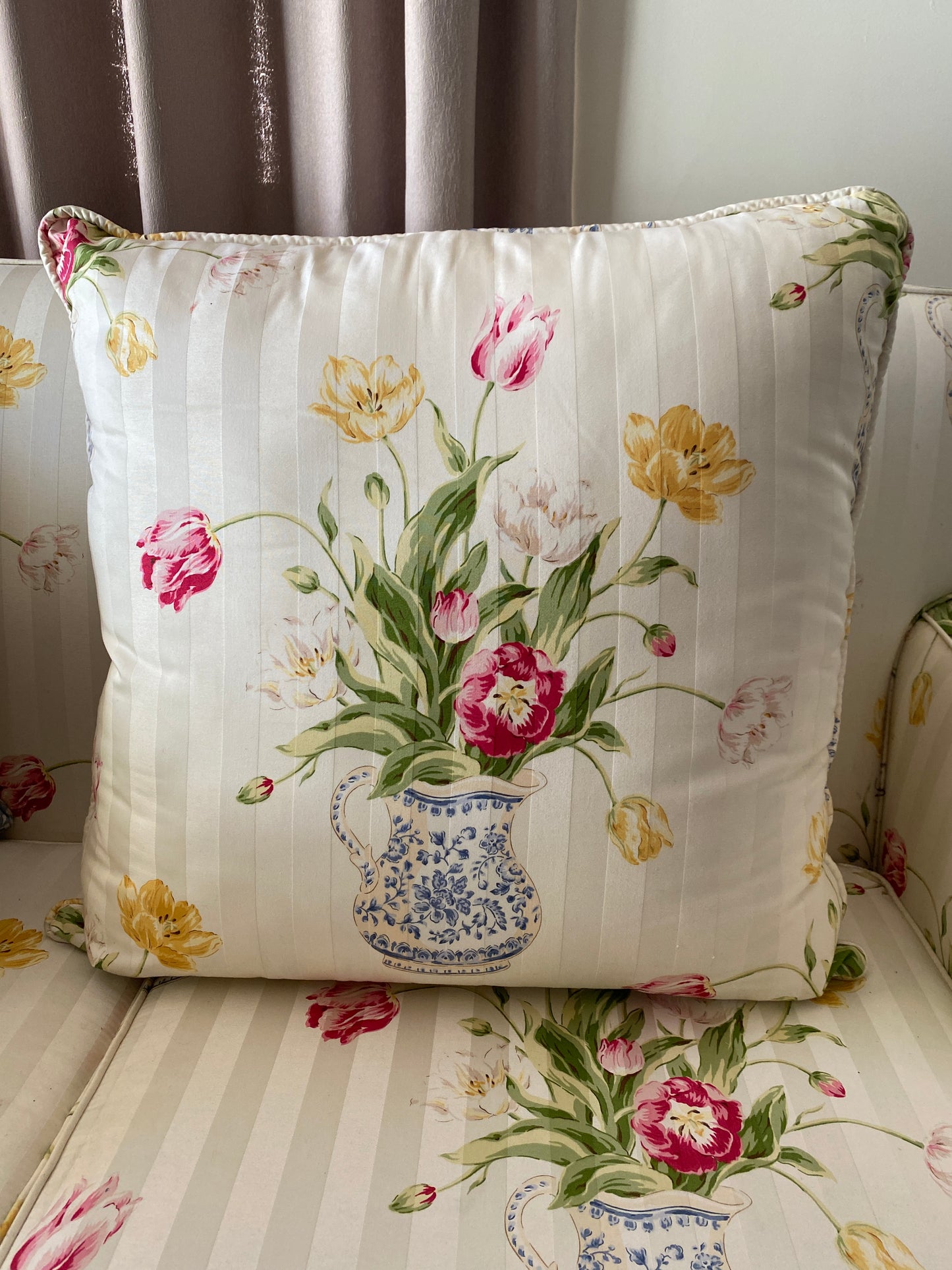 Tulip Floral Chintz Large Cushion