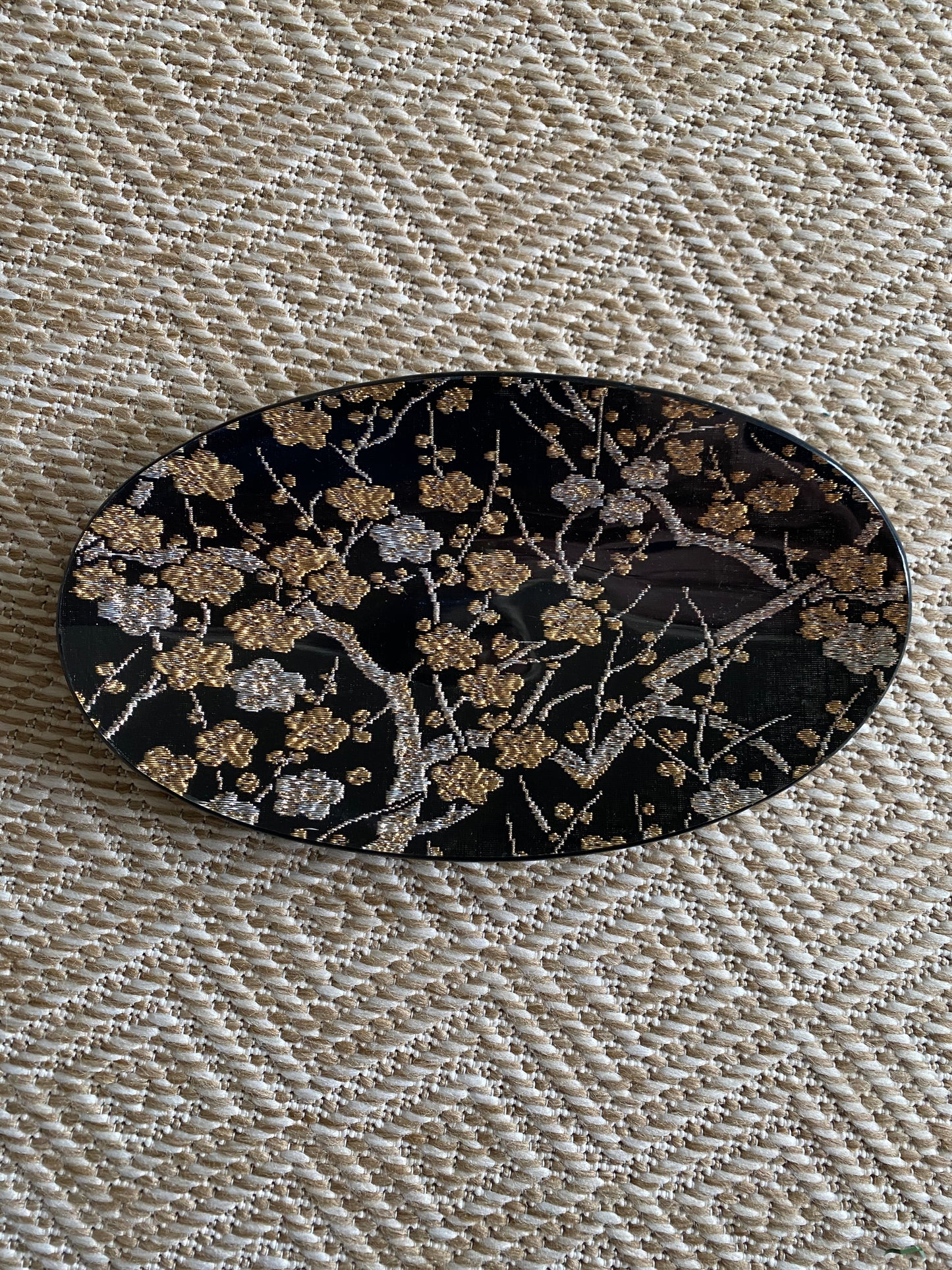 Chinoiserie glass floral tray