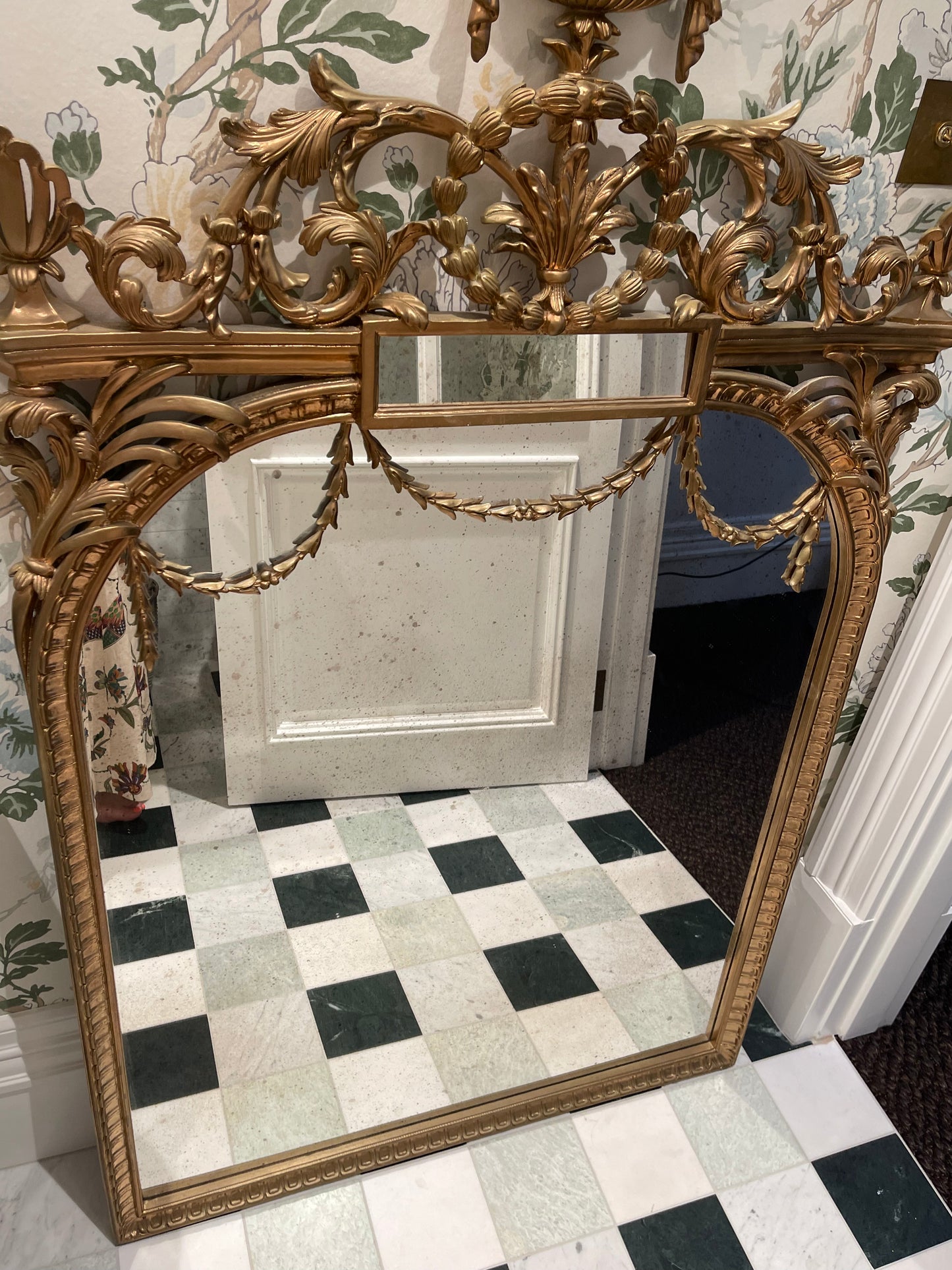 French inspired hand carved mirror by Roberto Giovanni