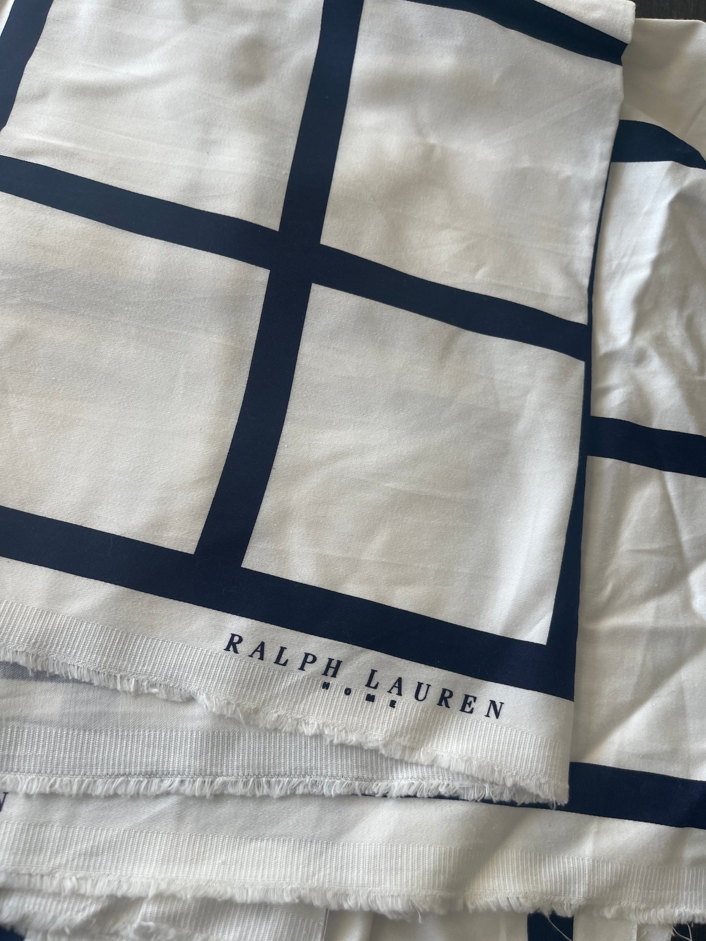 Ralph Lauren Navy check on White remnant fabric