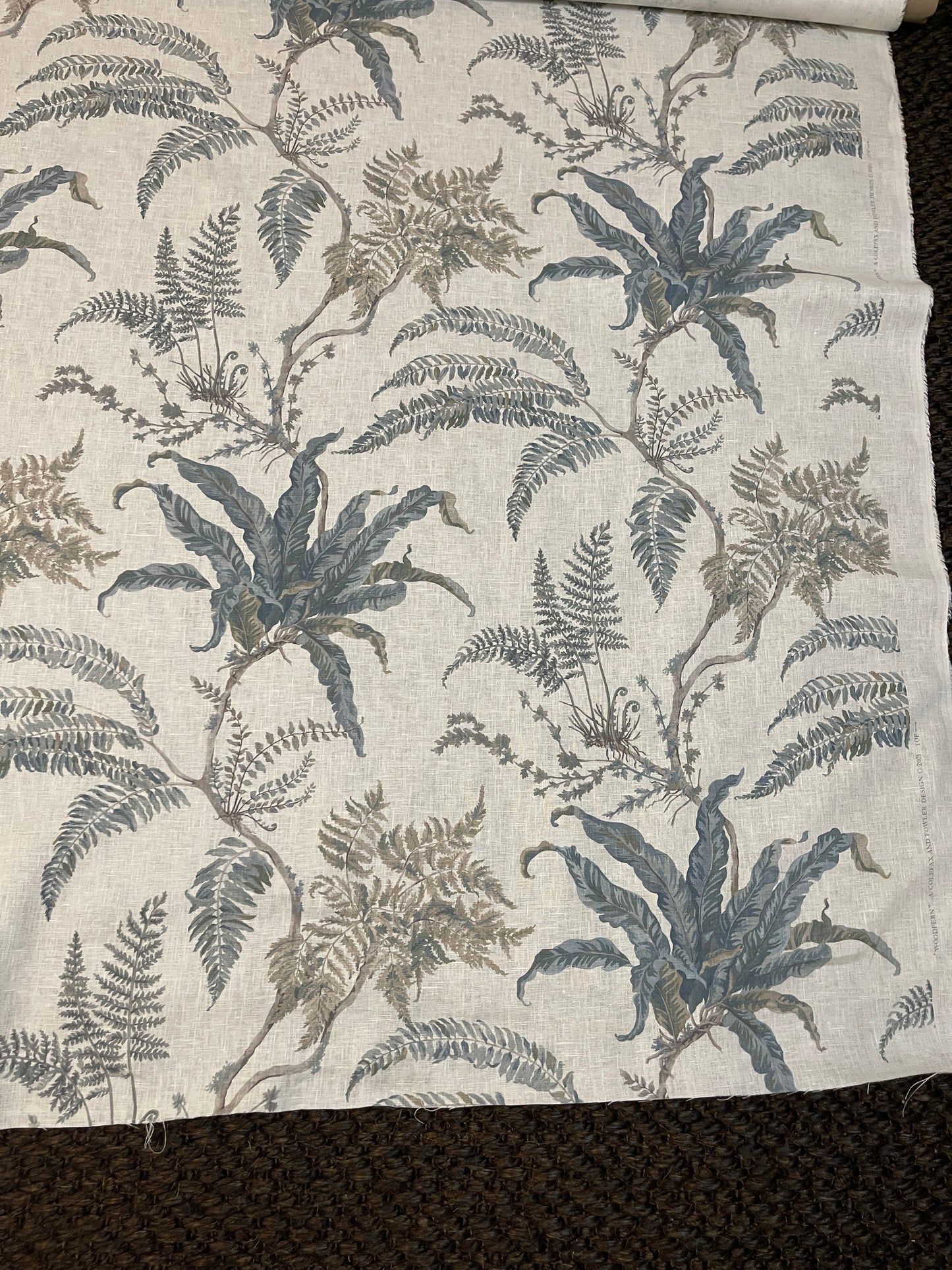 2.8m Colefax and Fowler's Woodfern in Old Blue Fabric Remnant