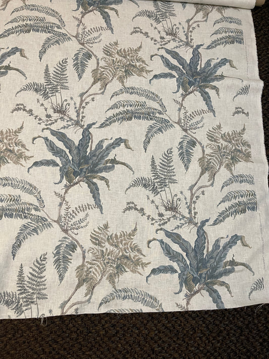 2.8m Colefax and Fowler's Woodfern in Old Blue Fabric Remnant