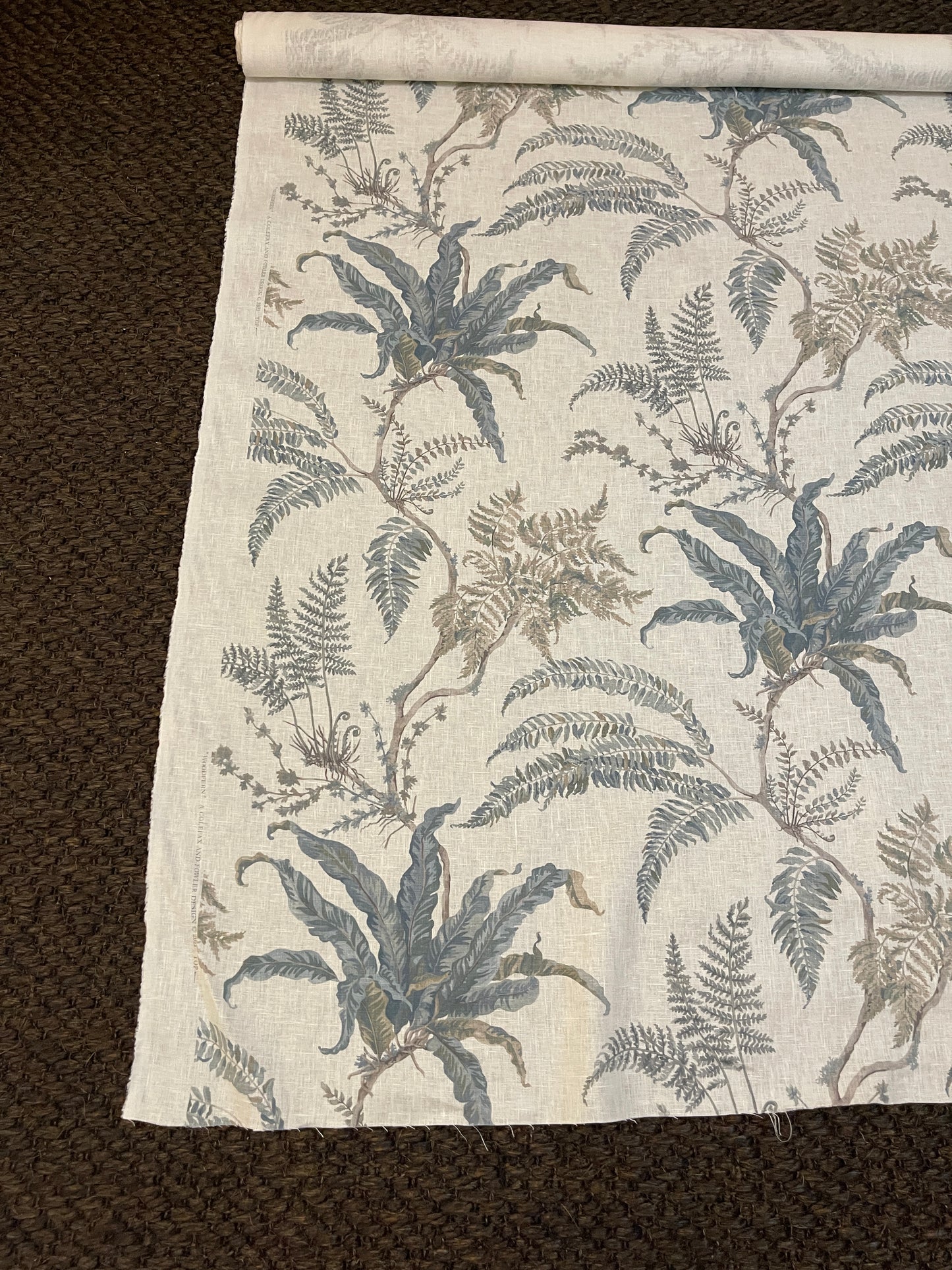 2.8m Colefax and Fowler's Woodfern in Old Blue Fabric Remnant