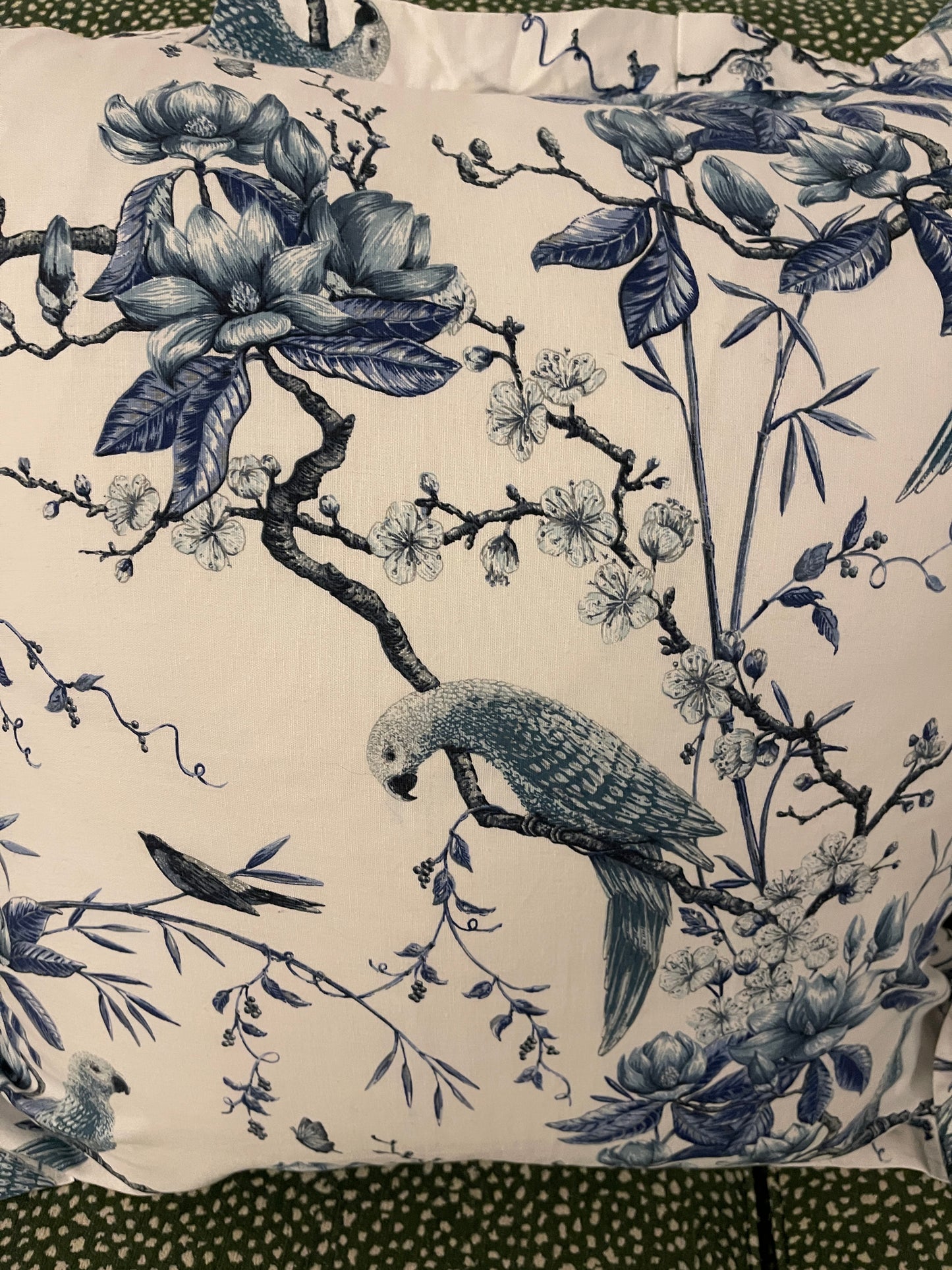 Pair Euro Blue & White Bird Pillowcases by Bianca Lorenne Linens