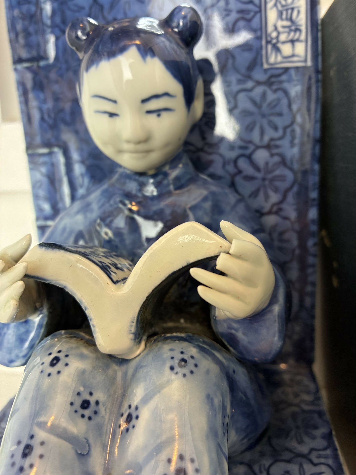 Chinese Nanking Porcelain Figurine Bookends