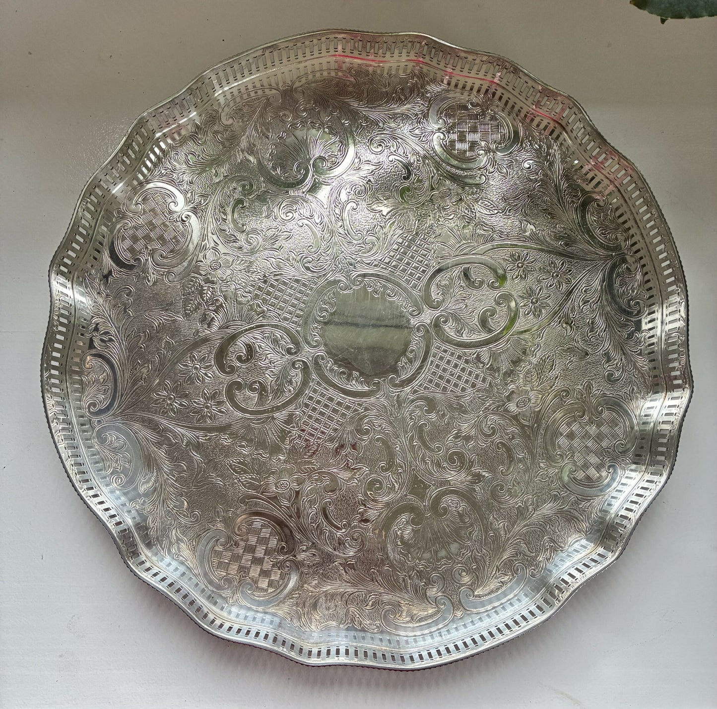 Silver Galleried Tray 35.5cm