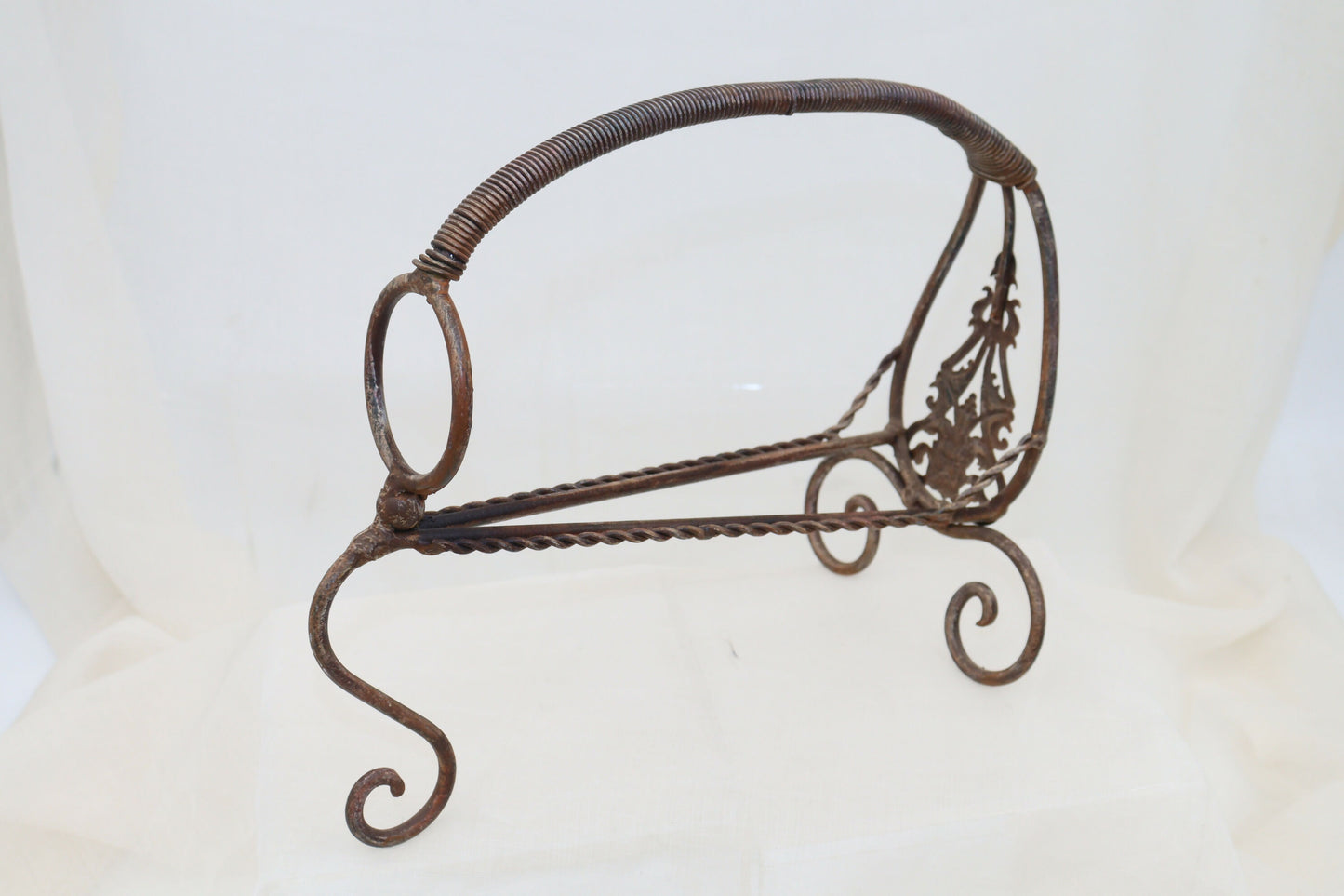 French wrought iron wine bottle holder