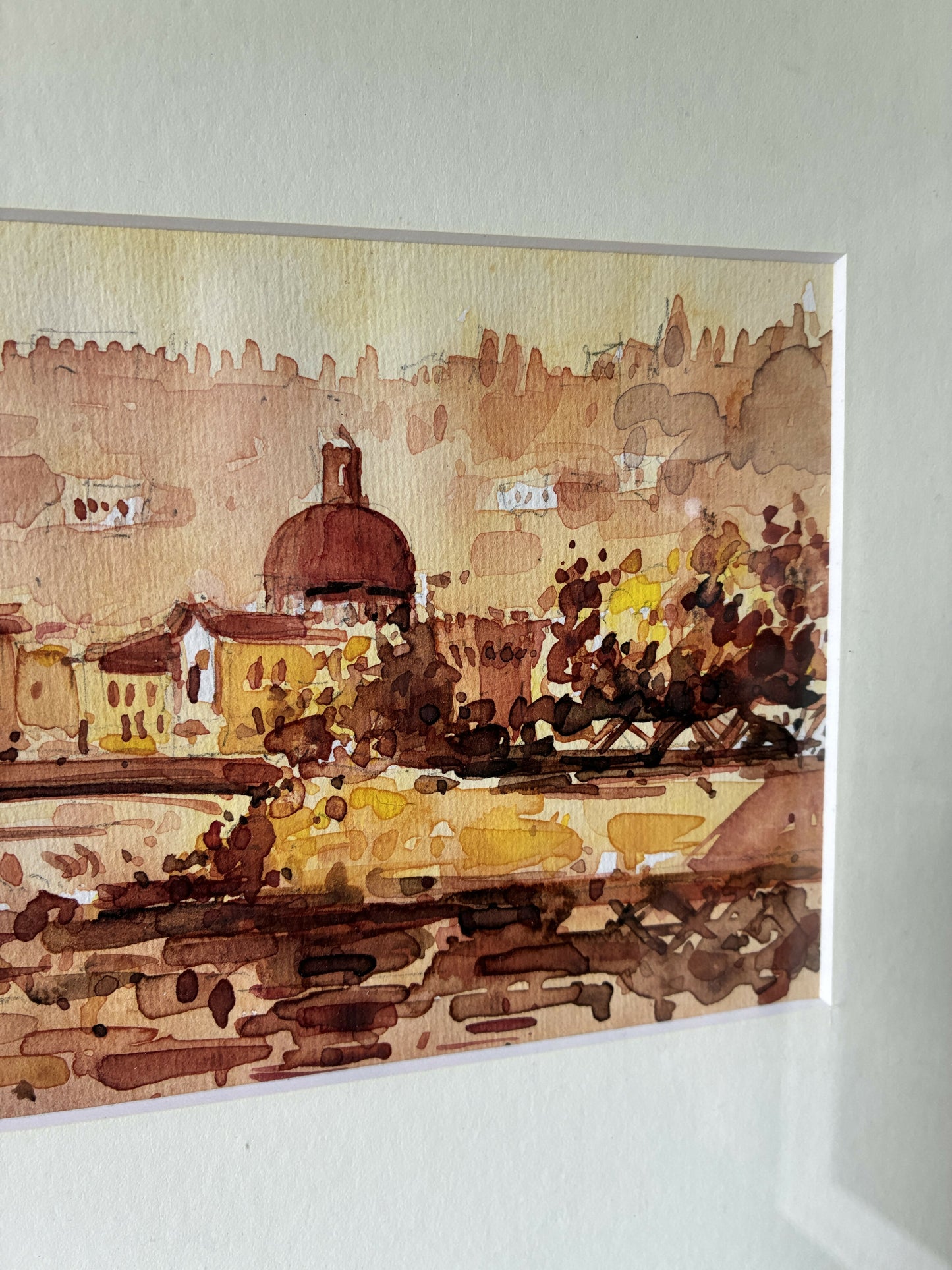 Florentine Watercolour in Gilt frame