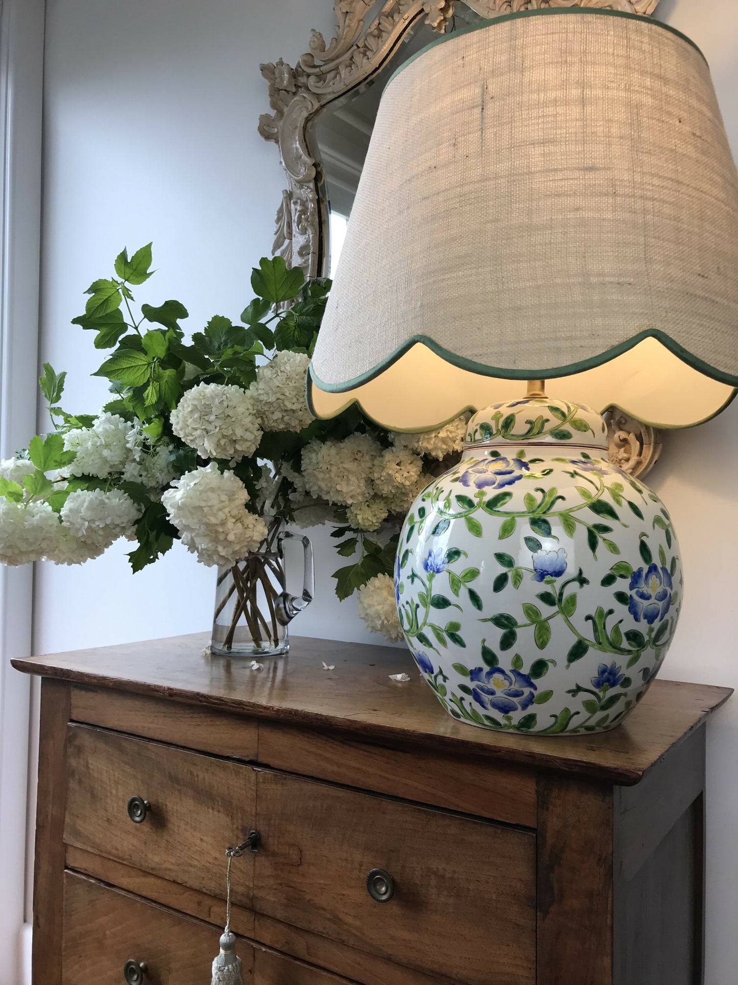 Oversized Chinoiserie Ginger Jar Lamp Base