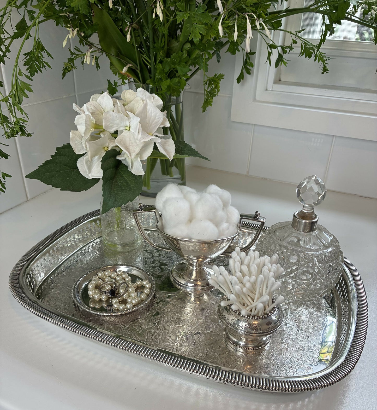 Galleried Rectangular Silver Tray