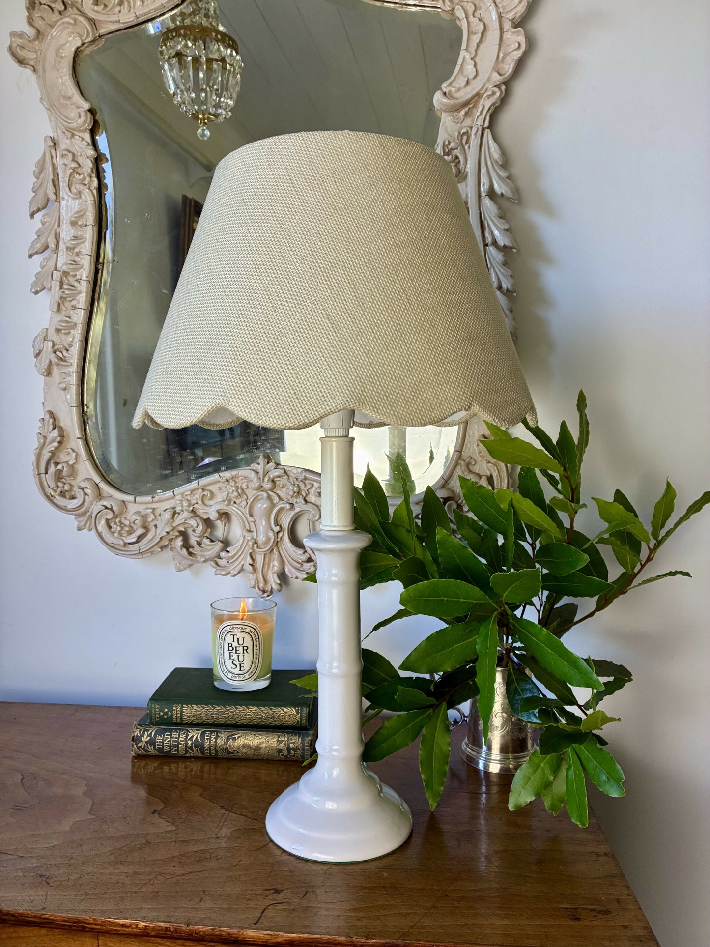 Faux Bamboo Candlestick Lamp Base