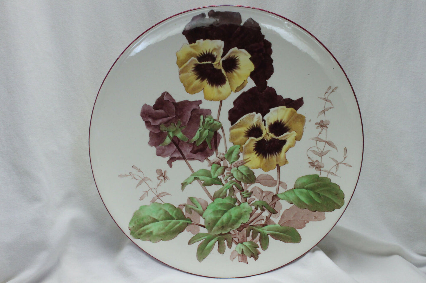 Brown-Westhead and Moore comport decorated with pansies and cyclamen