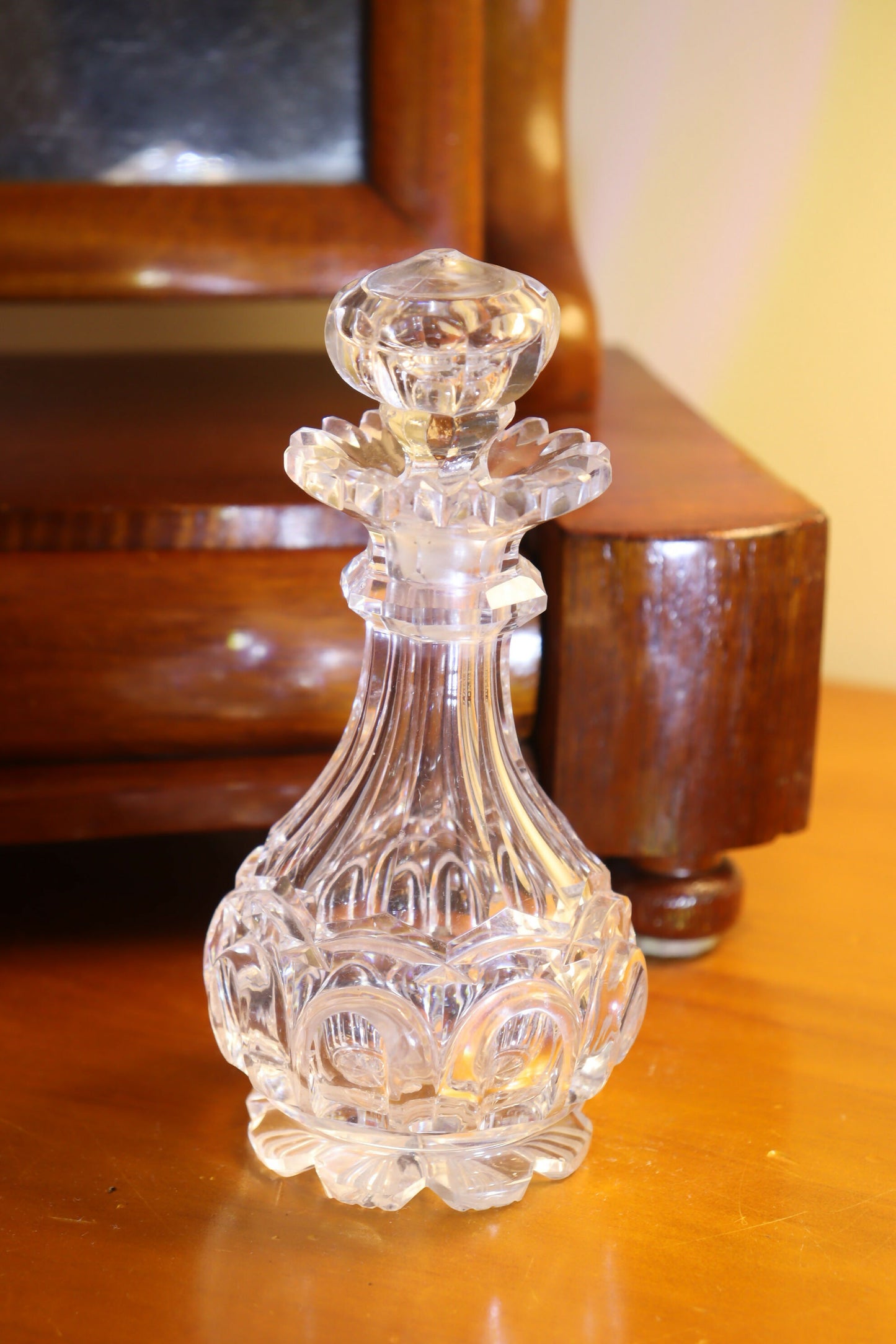 Victorian cut glass perfume bottle