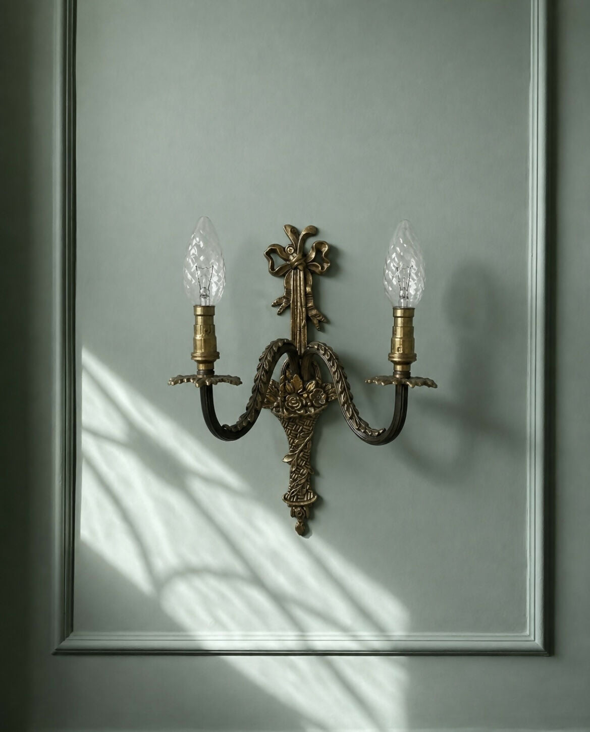 French brass wall sconce