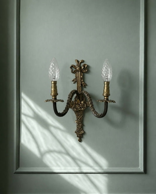 French brass wall sconce