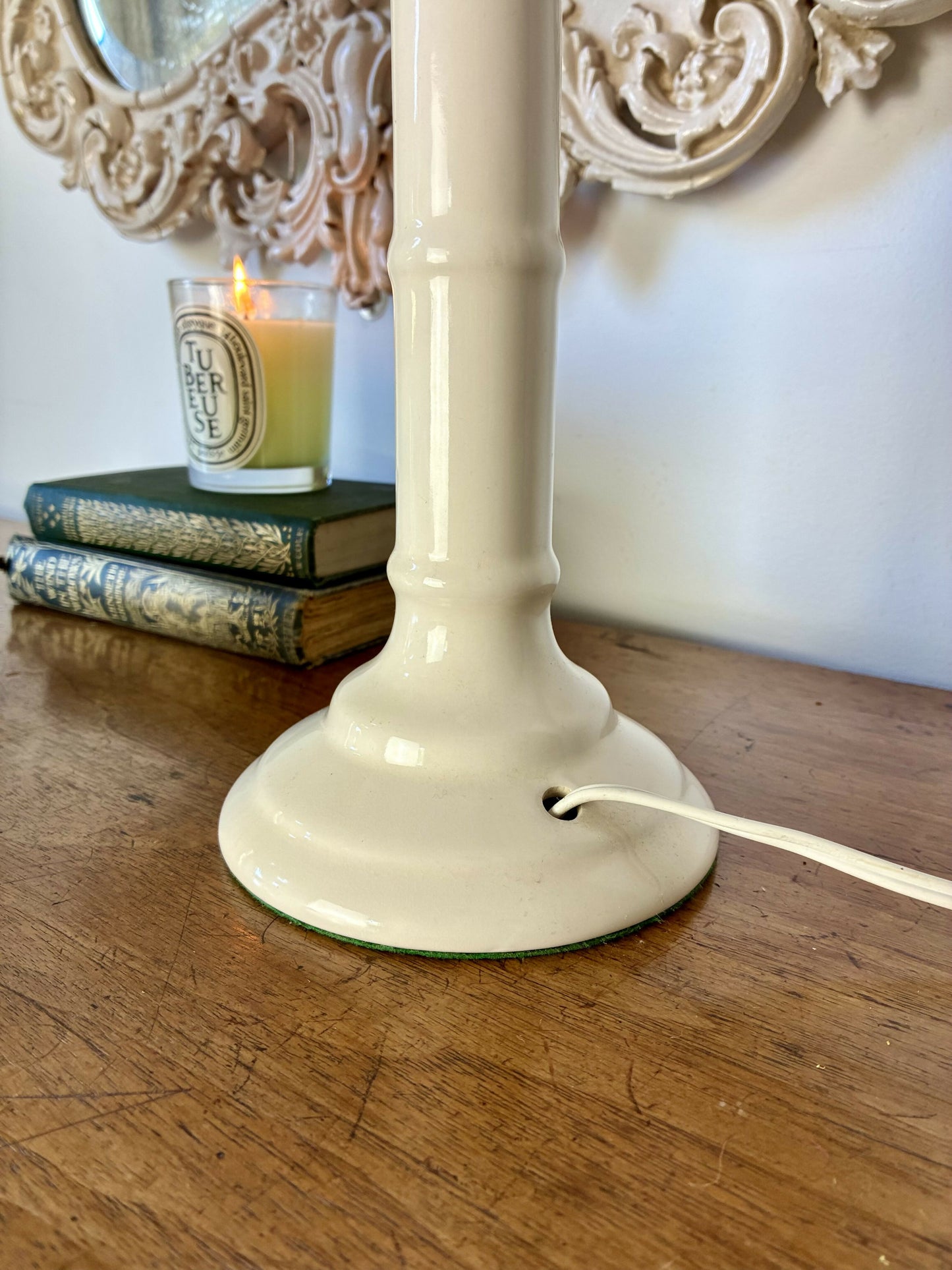 Faux Bamboo Candlestick Lamp Base