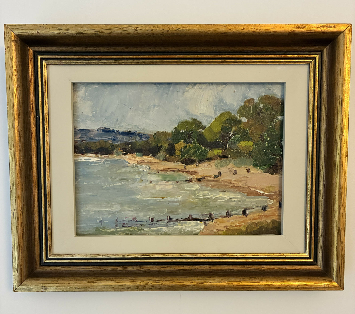 “Beach Groynes” Impressionist Painting