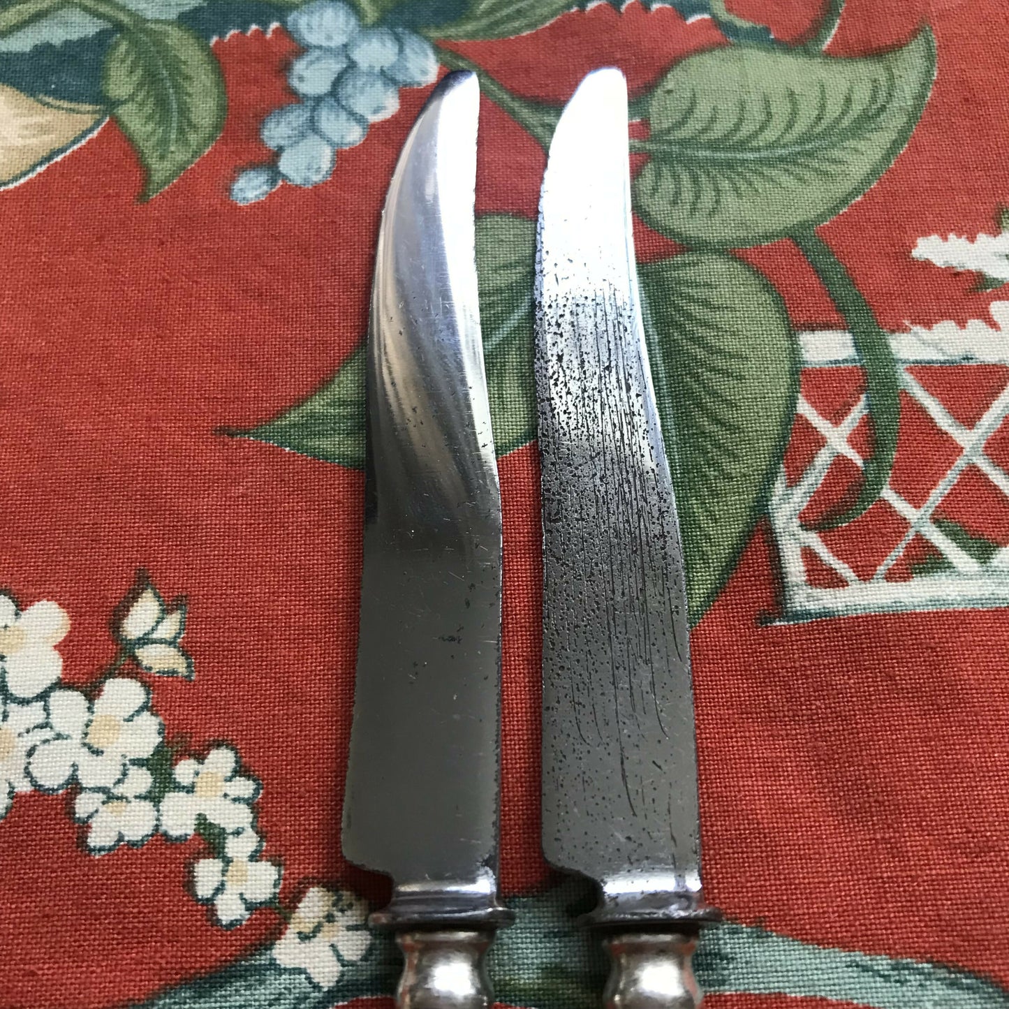 Pair of Silver handled Pate knives