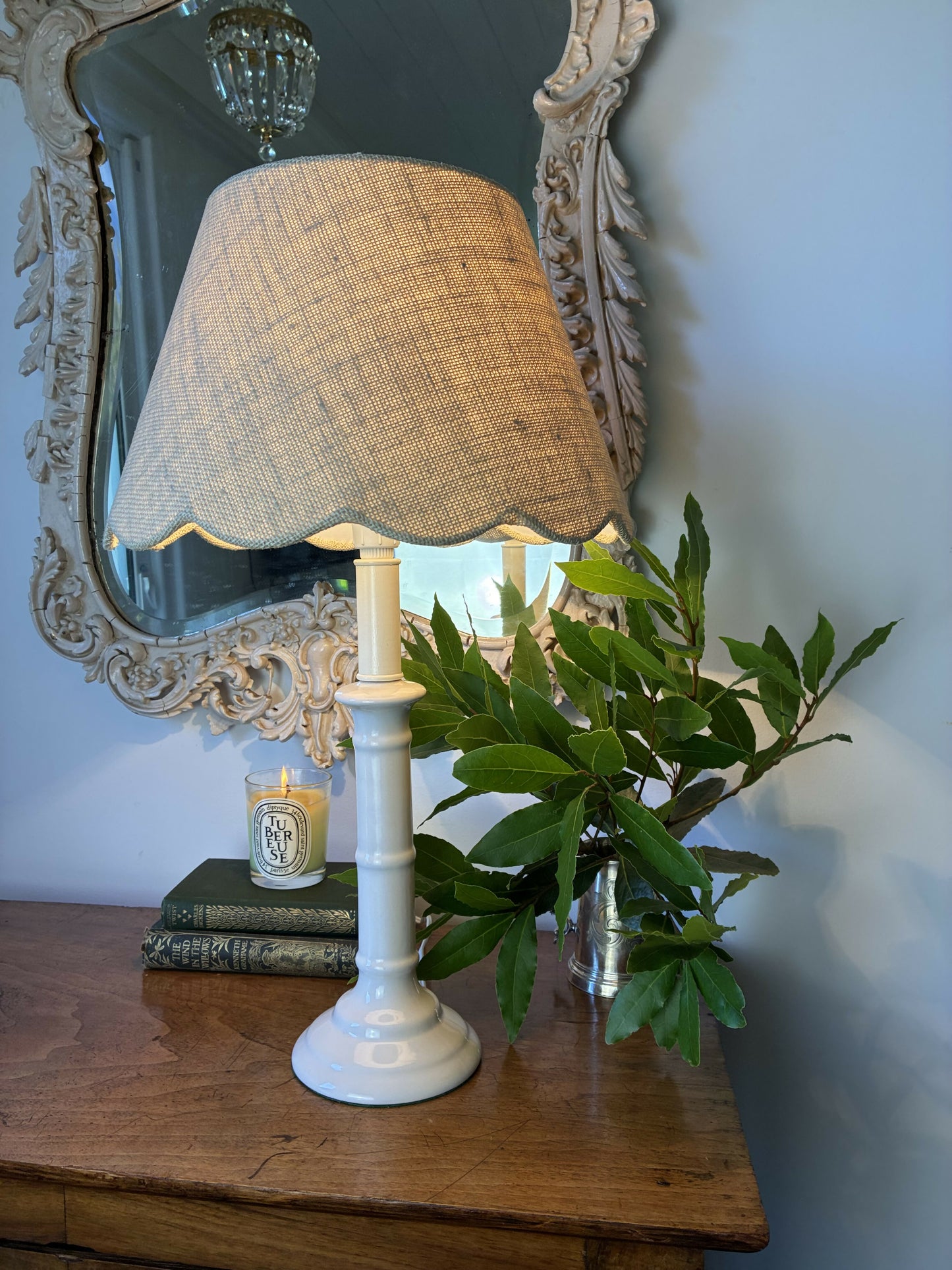 Faux Bamboo Candlestick Lamp Base