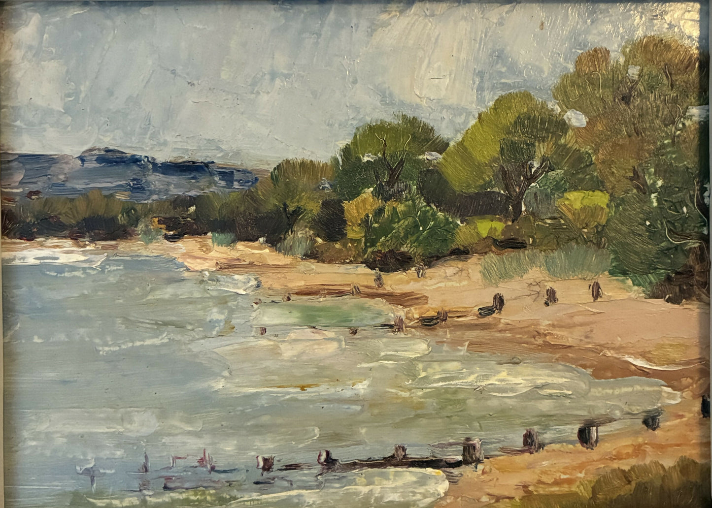 “Beach Groynes” Impressionist Painting