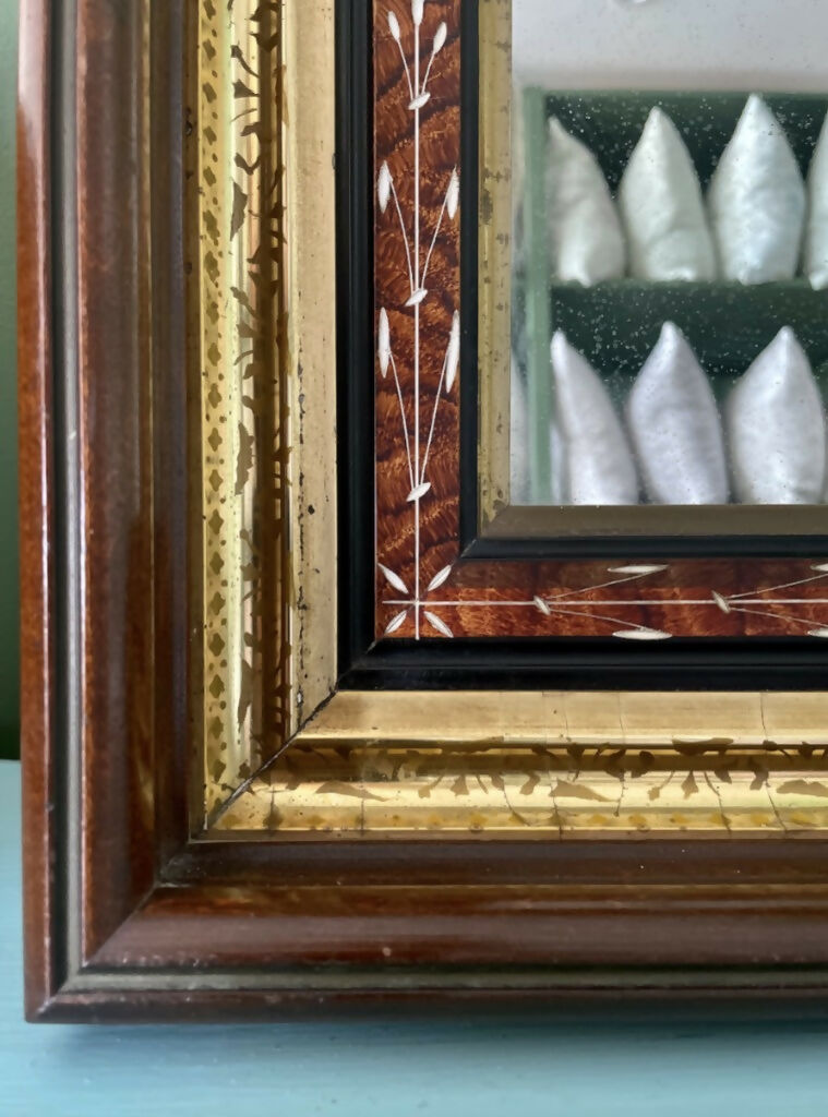 Antique Edwardian Carved Timber and Gilt Mirror