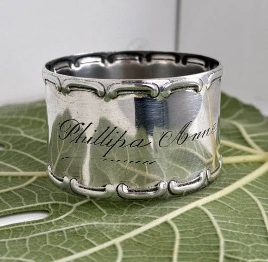 Silver Napkin ring ‘Phillipa Anne’