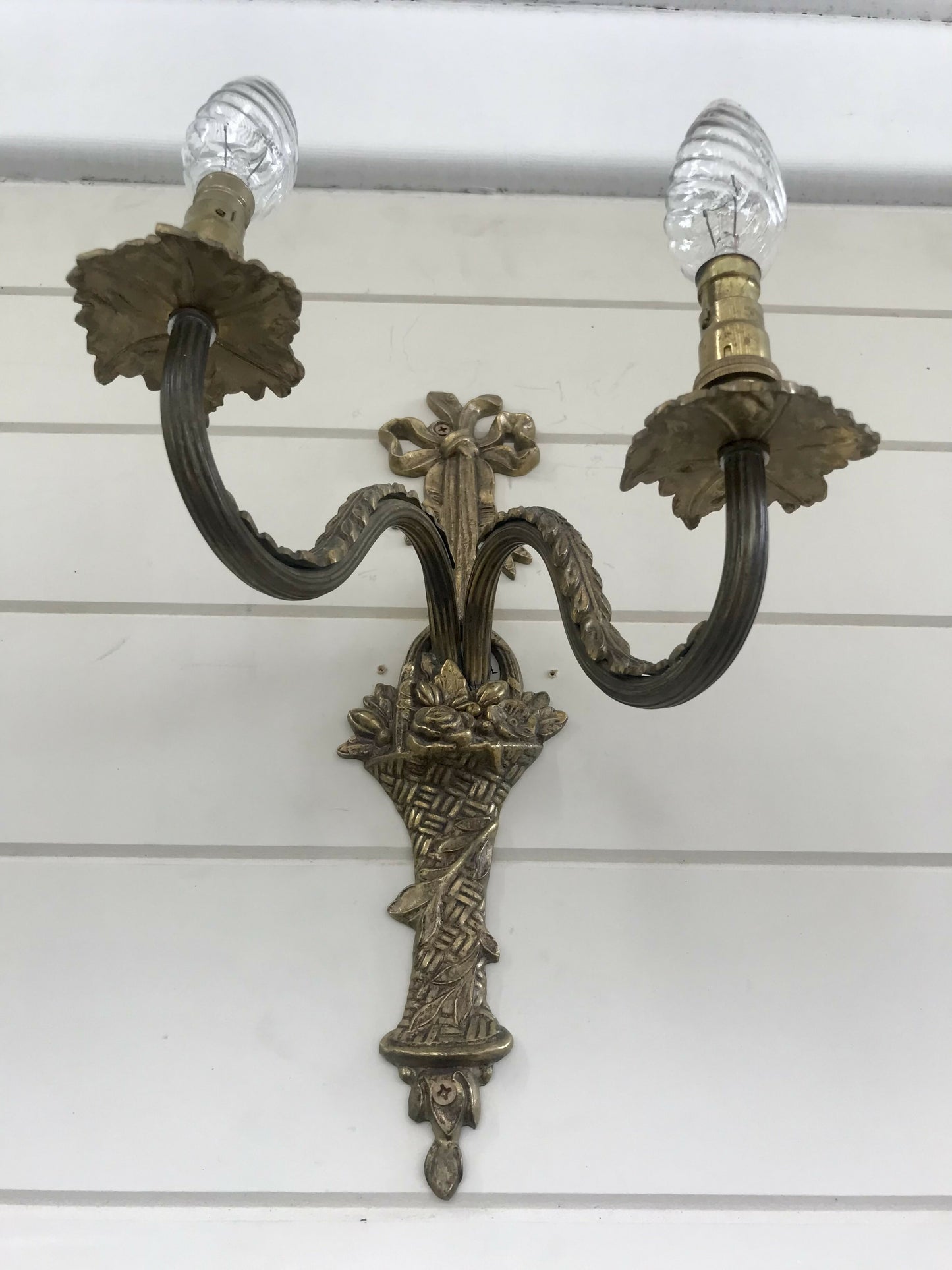 French brass wall sconce