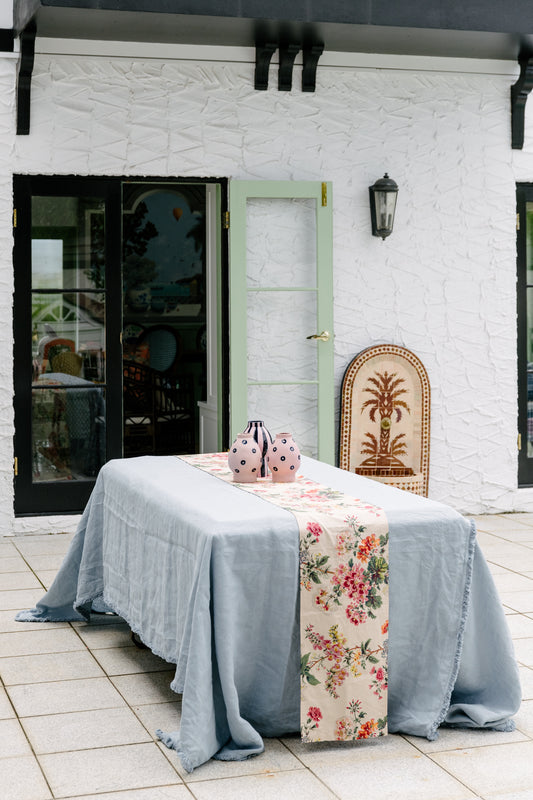 Blue Linen Table Cloth