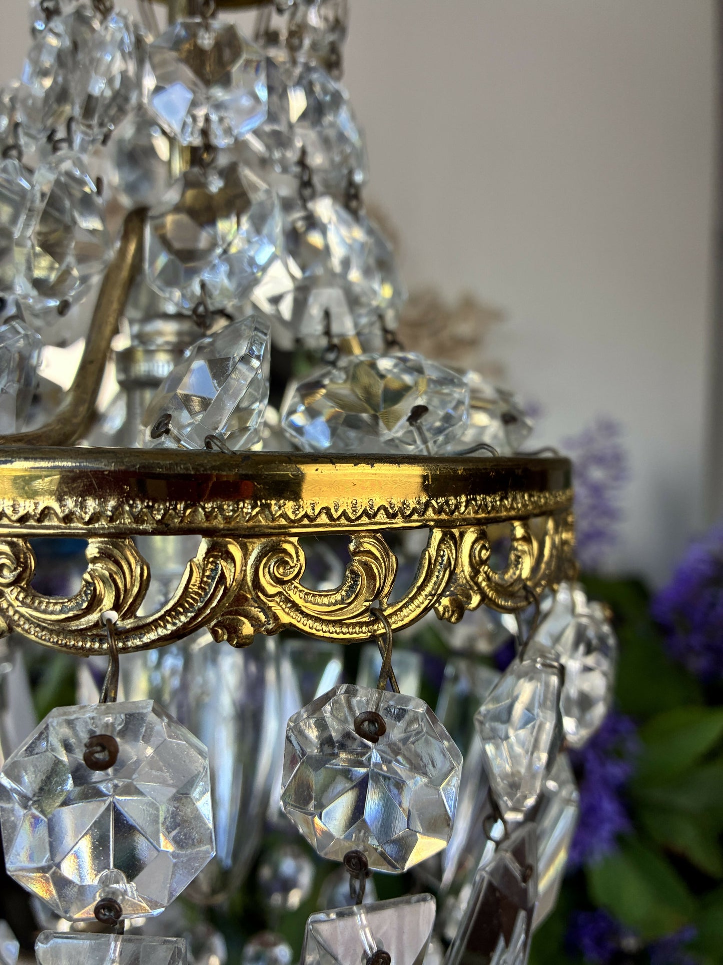 Small French Basket Chandelier