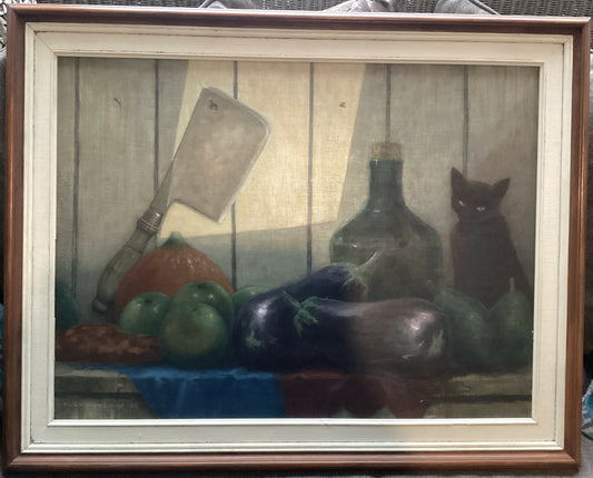 Still Life 72cm x 57cm, oil by Hugh Mason, 1933.