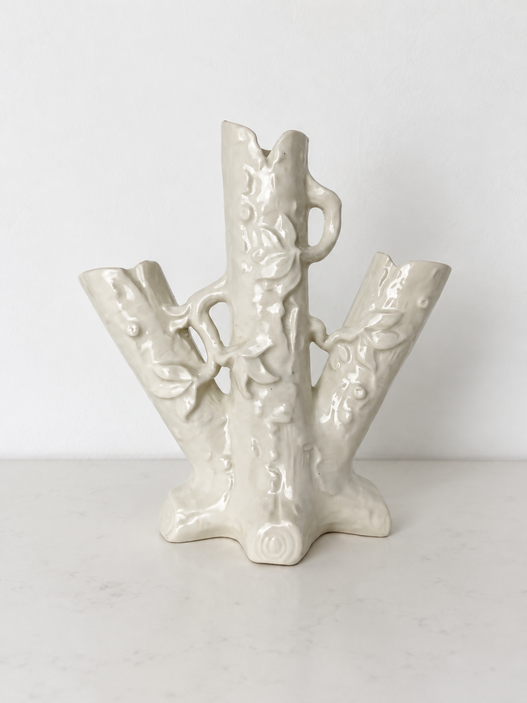 Fan Shaped Faux Bois Vase
