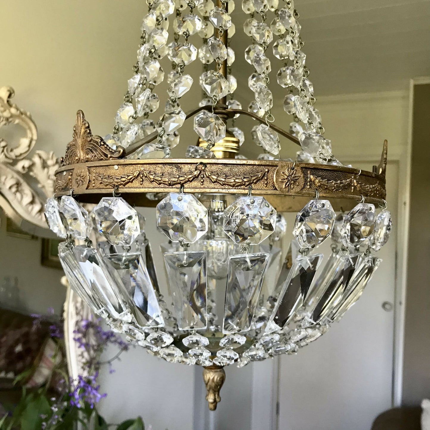 French Basket Style Chandelier