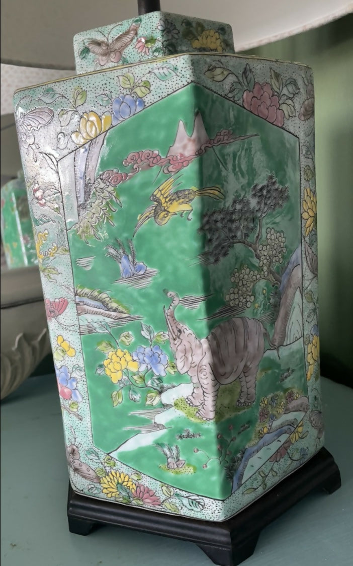 Whimsical Vintage Chinoiserie Animal Lamp Base