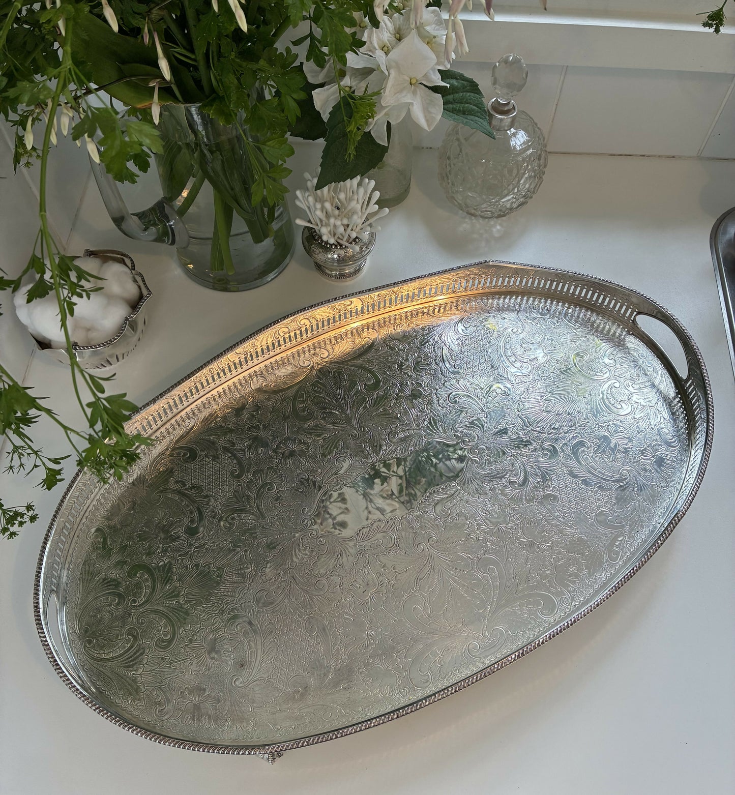 Large Oval Silver Tray