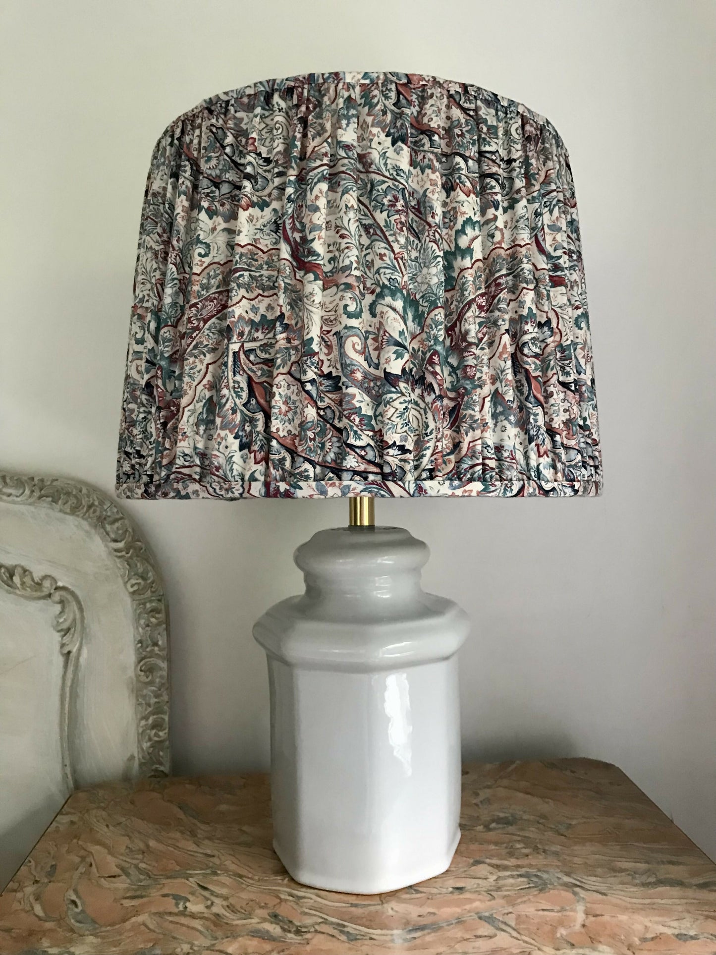 Ginger Jar Lamp with gathered shade