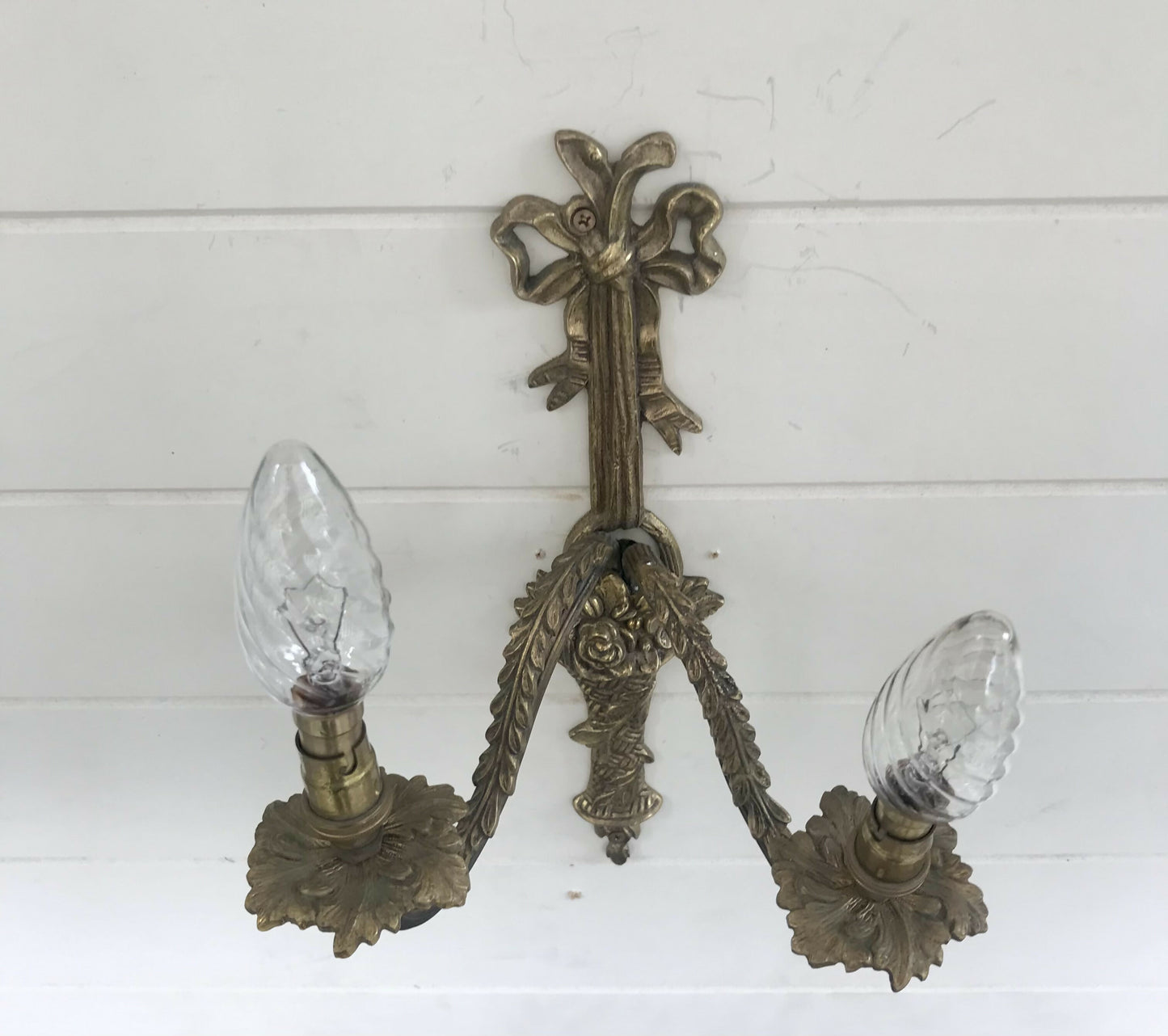 French brass wall sconce
