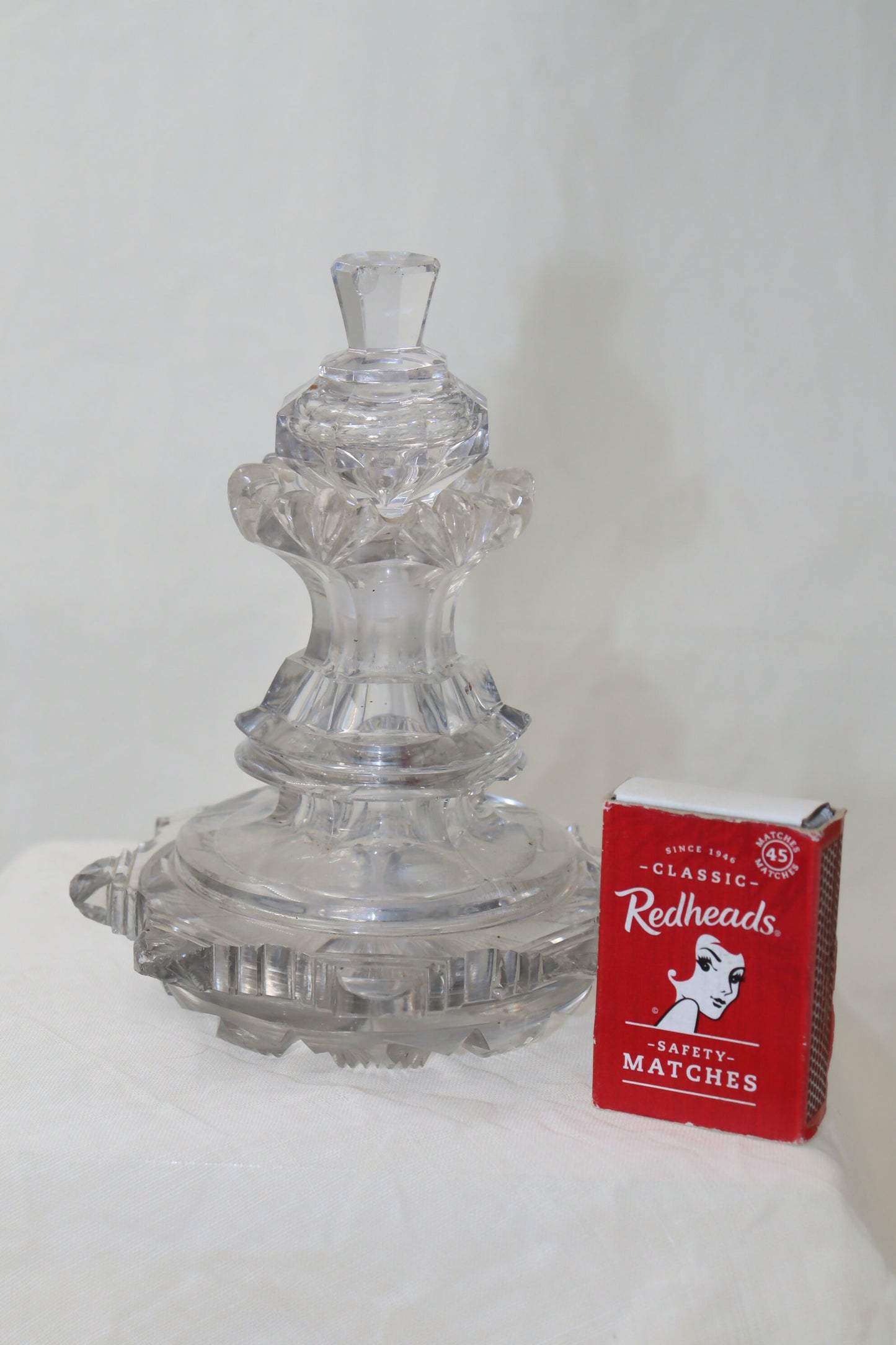 Victorian cut crystal perfume bottle
