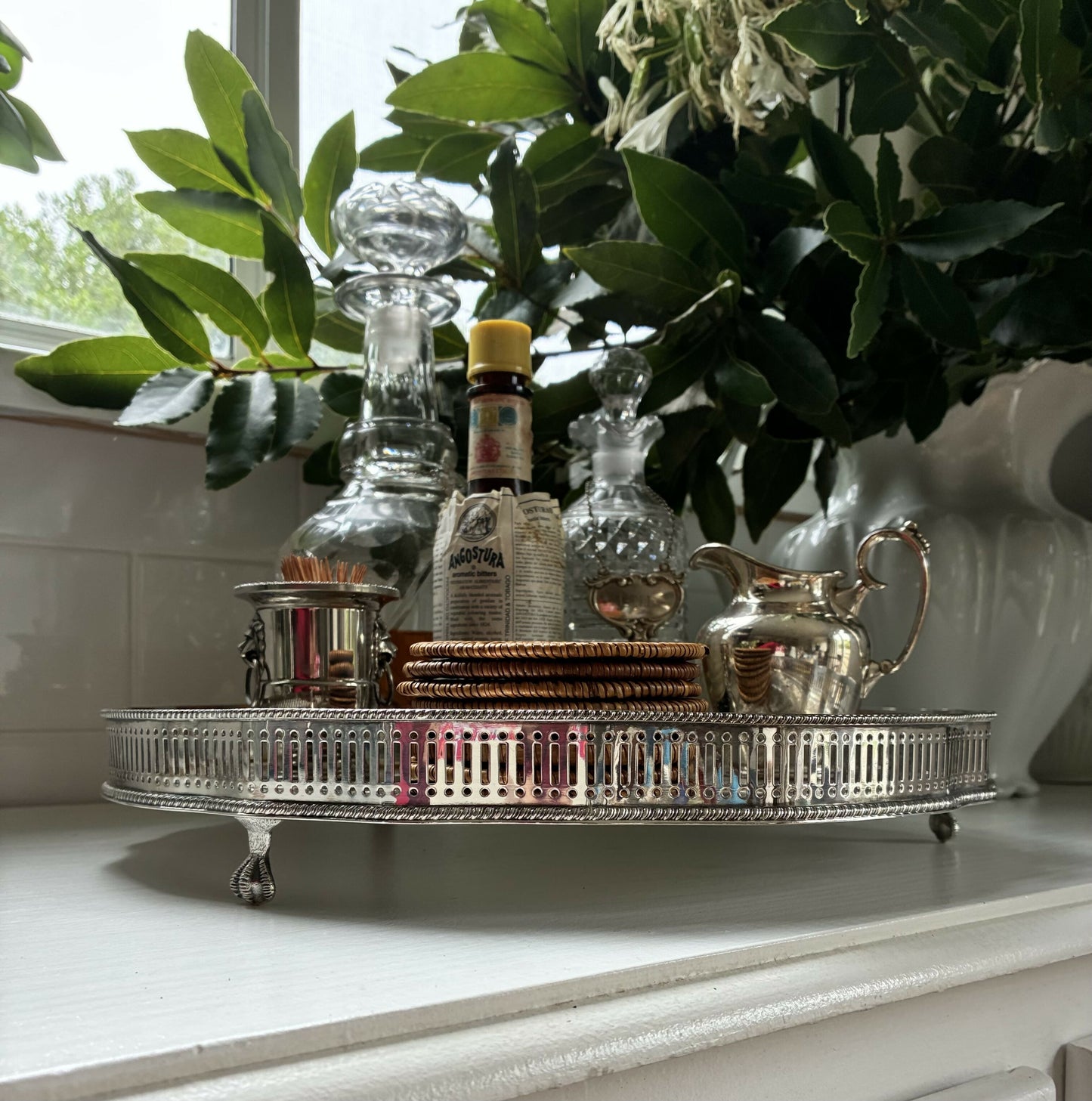 Silver Galleried Tray 35.5cm