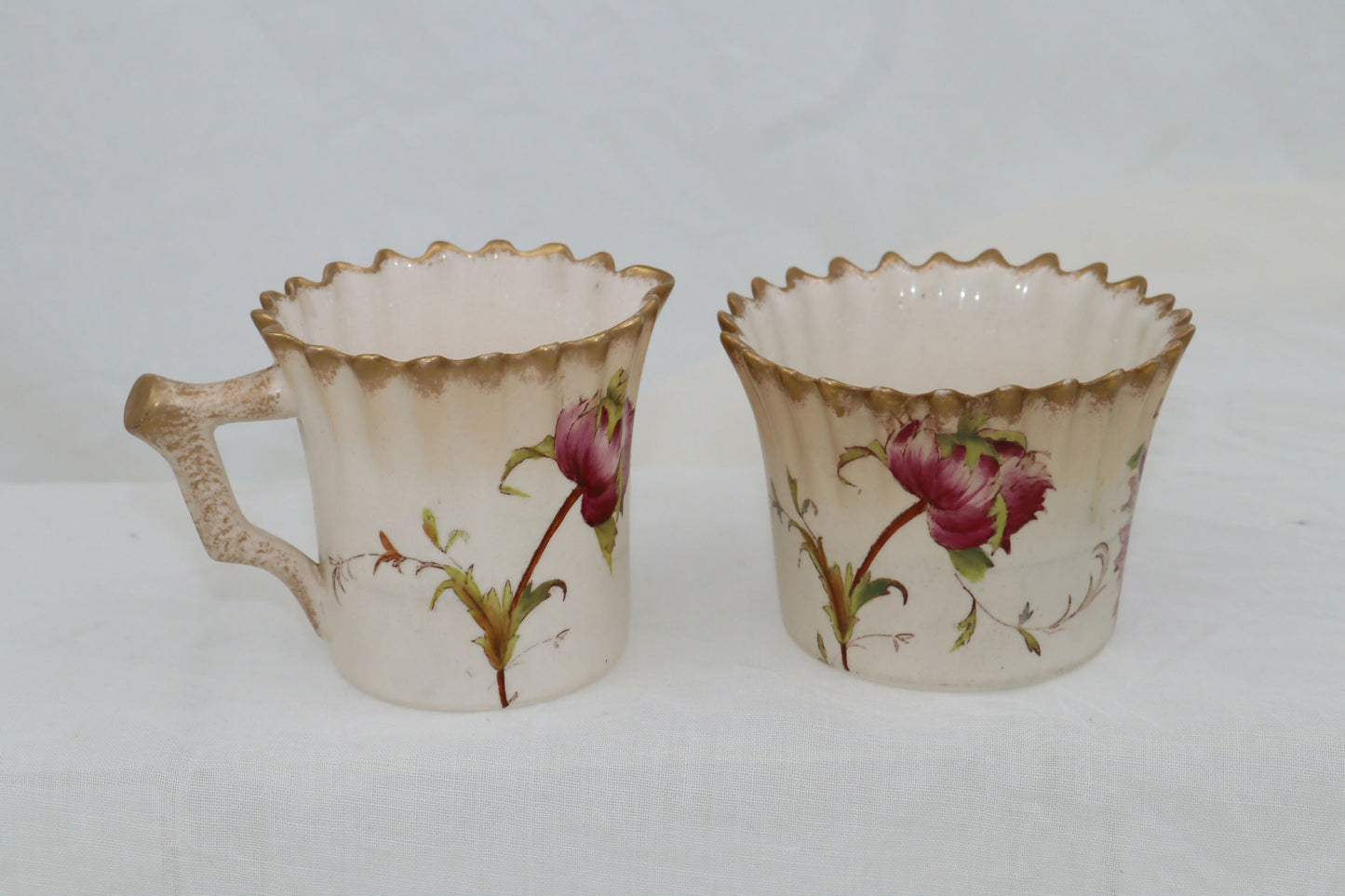 Early Carlton Ware sugar bowl cream jug and bonbon dish Poppy pattern